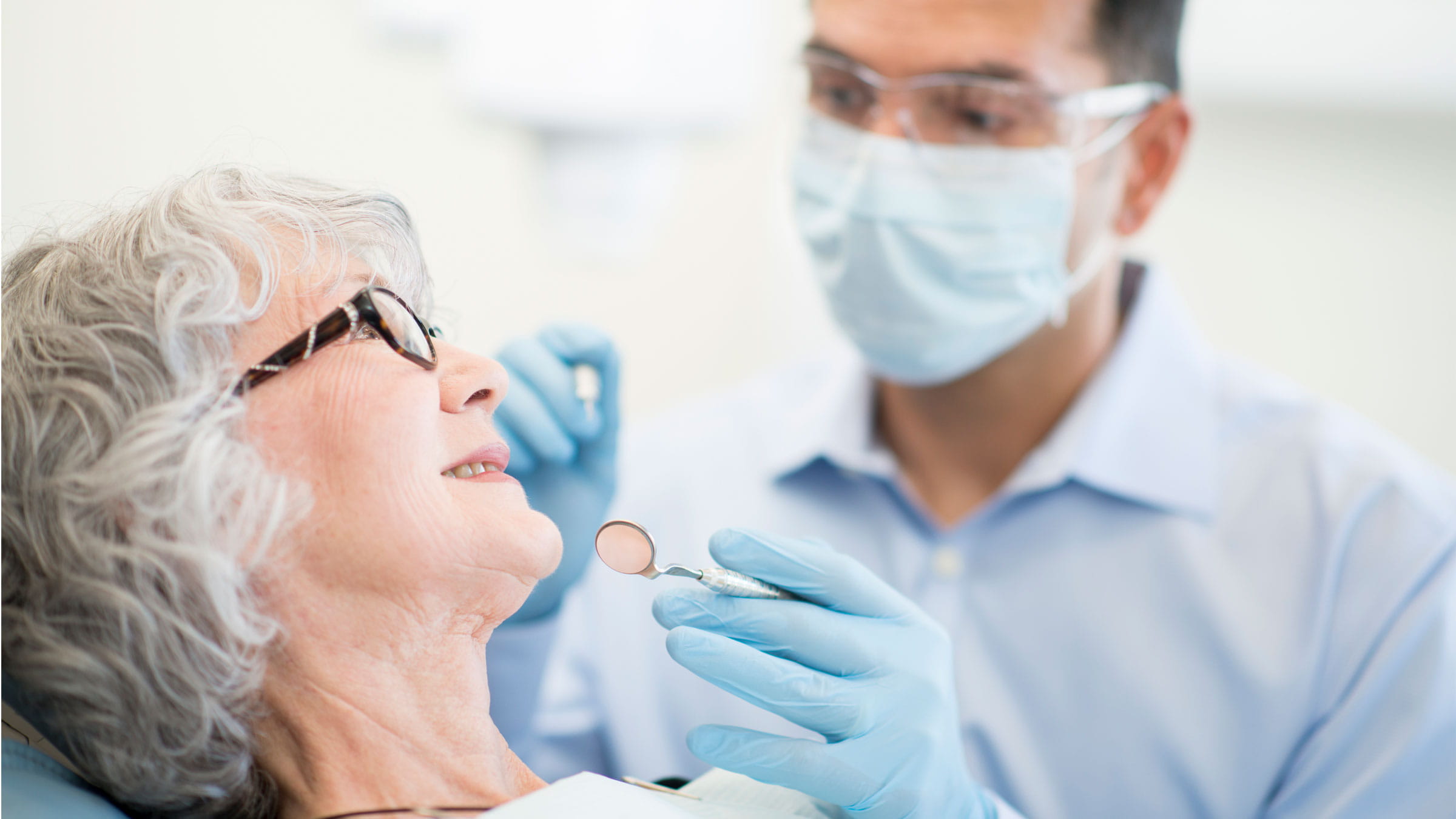 Older woman at the dentist