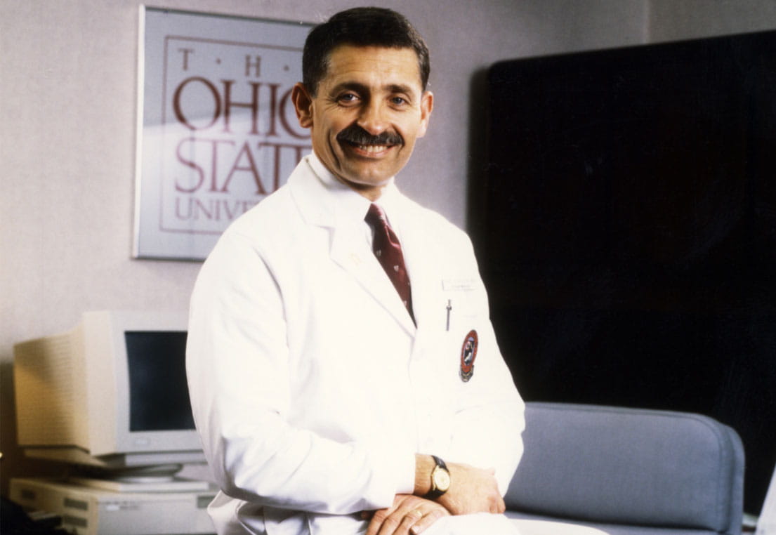 David Schuller, MD in his office in the 90's