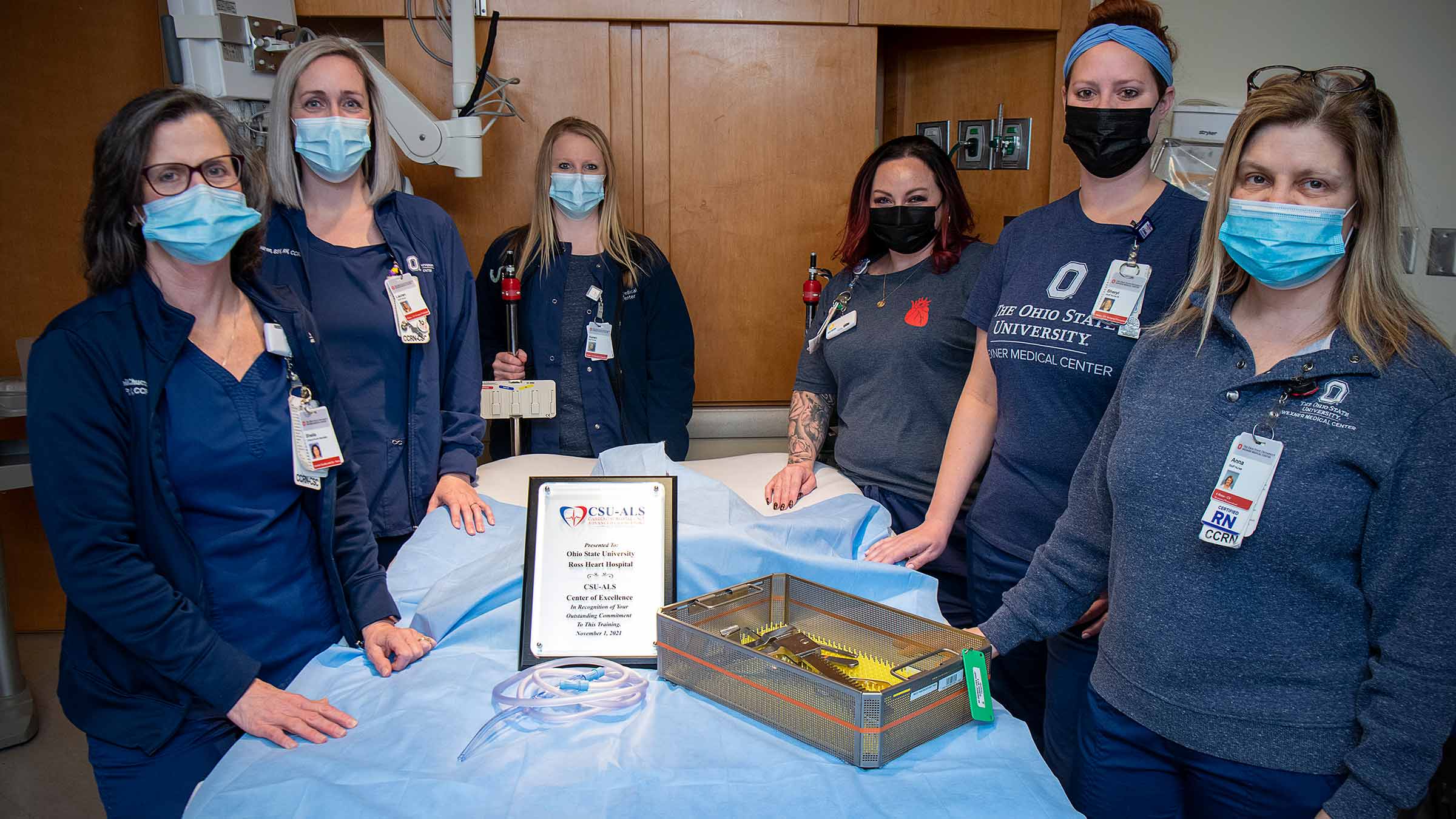 The Ohio State Ross Heart Hospital staff taking training to help solve heart surgery complications