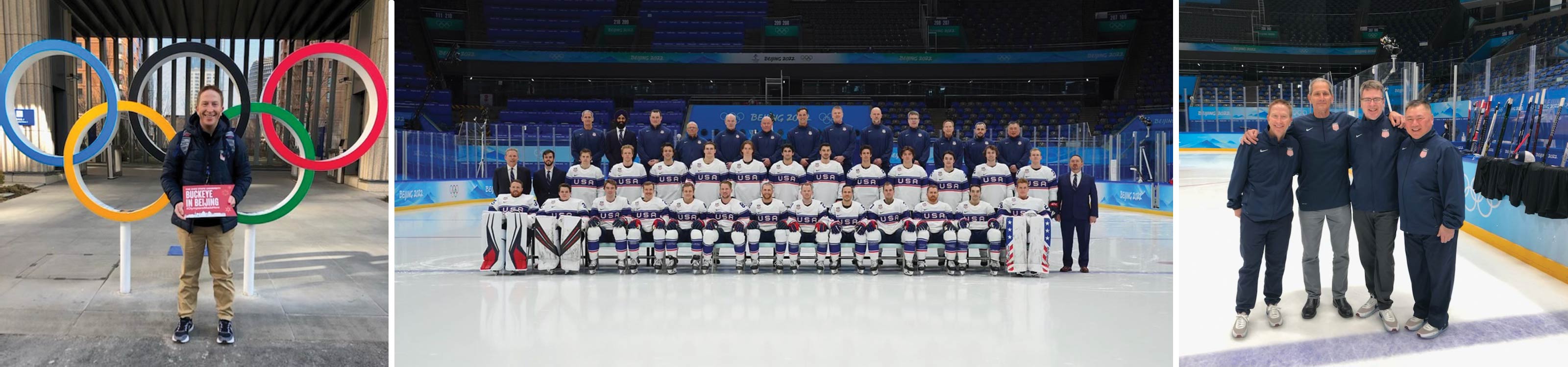 Chris Mizer and USA hockey team at Beijing Olympics 2022 