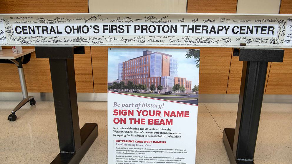 Beam for the new proton therapy center signed by the team