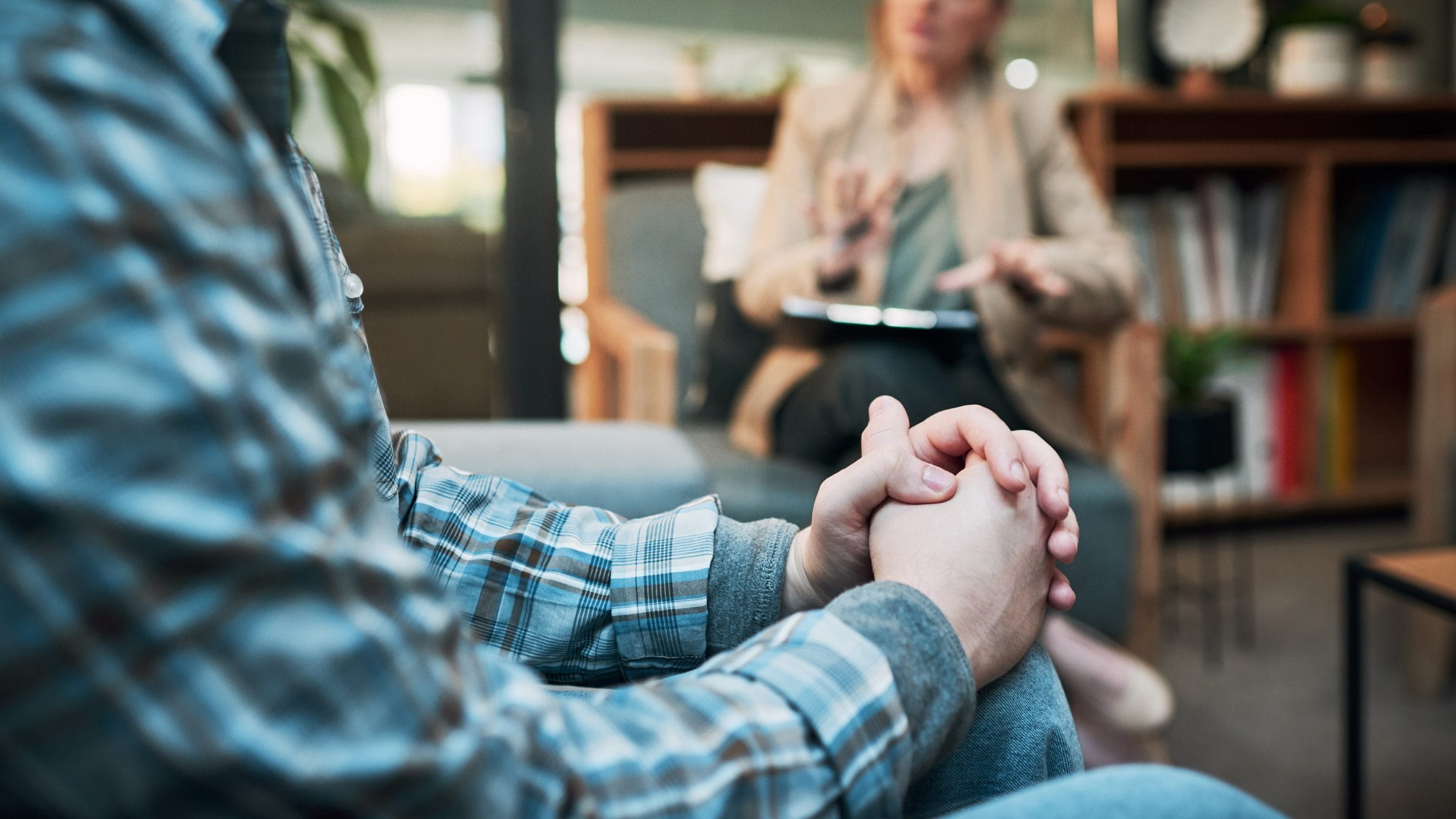 Man in a counseling session with counselor