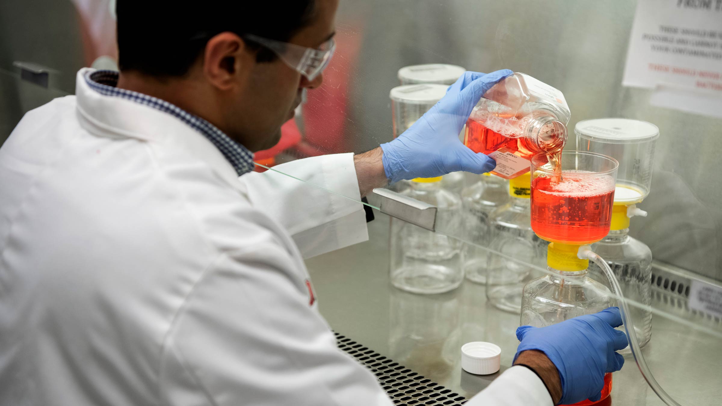 Ohio State researcher working in his lab