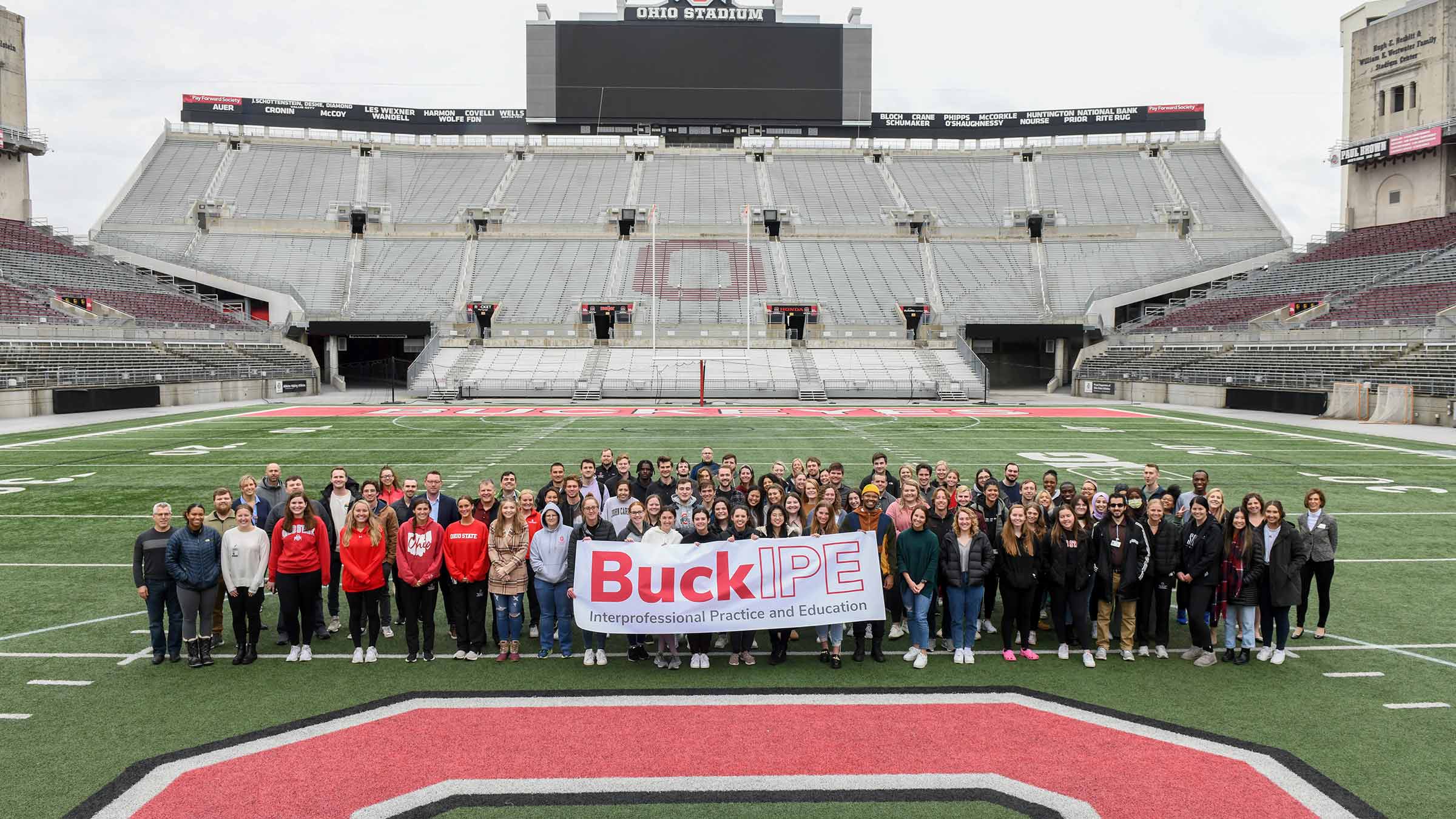 BuckIPE program students at the OSU stadium