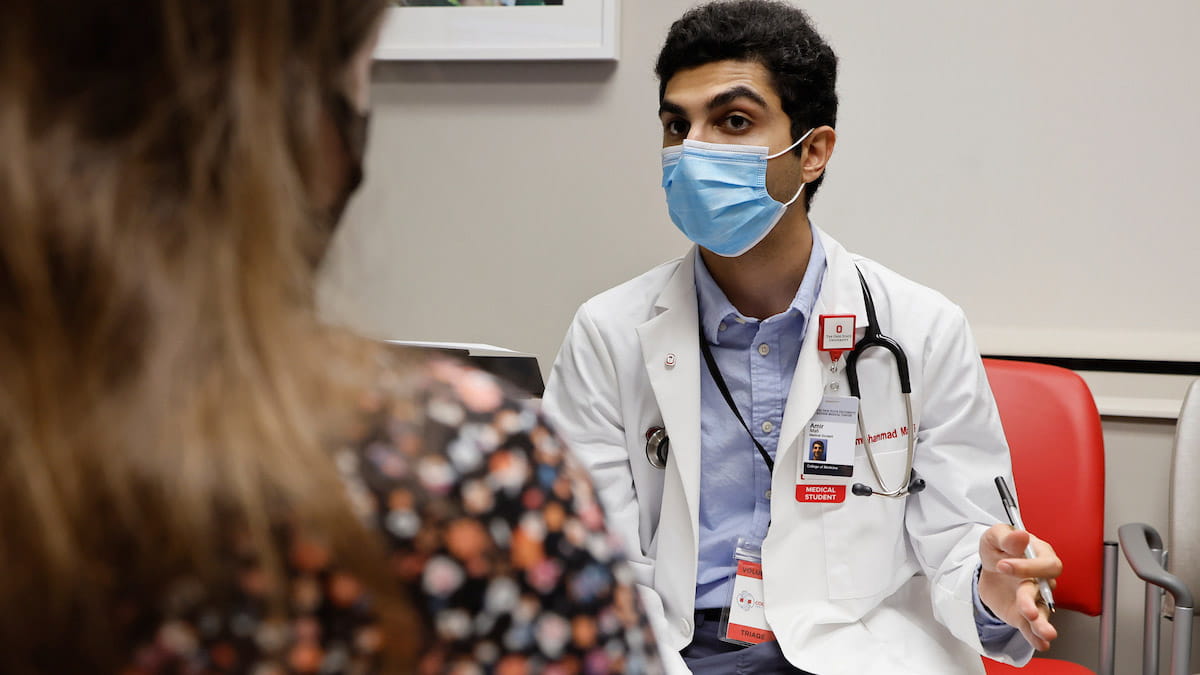 Doctor talking to a patient