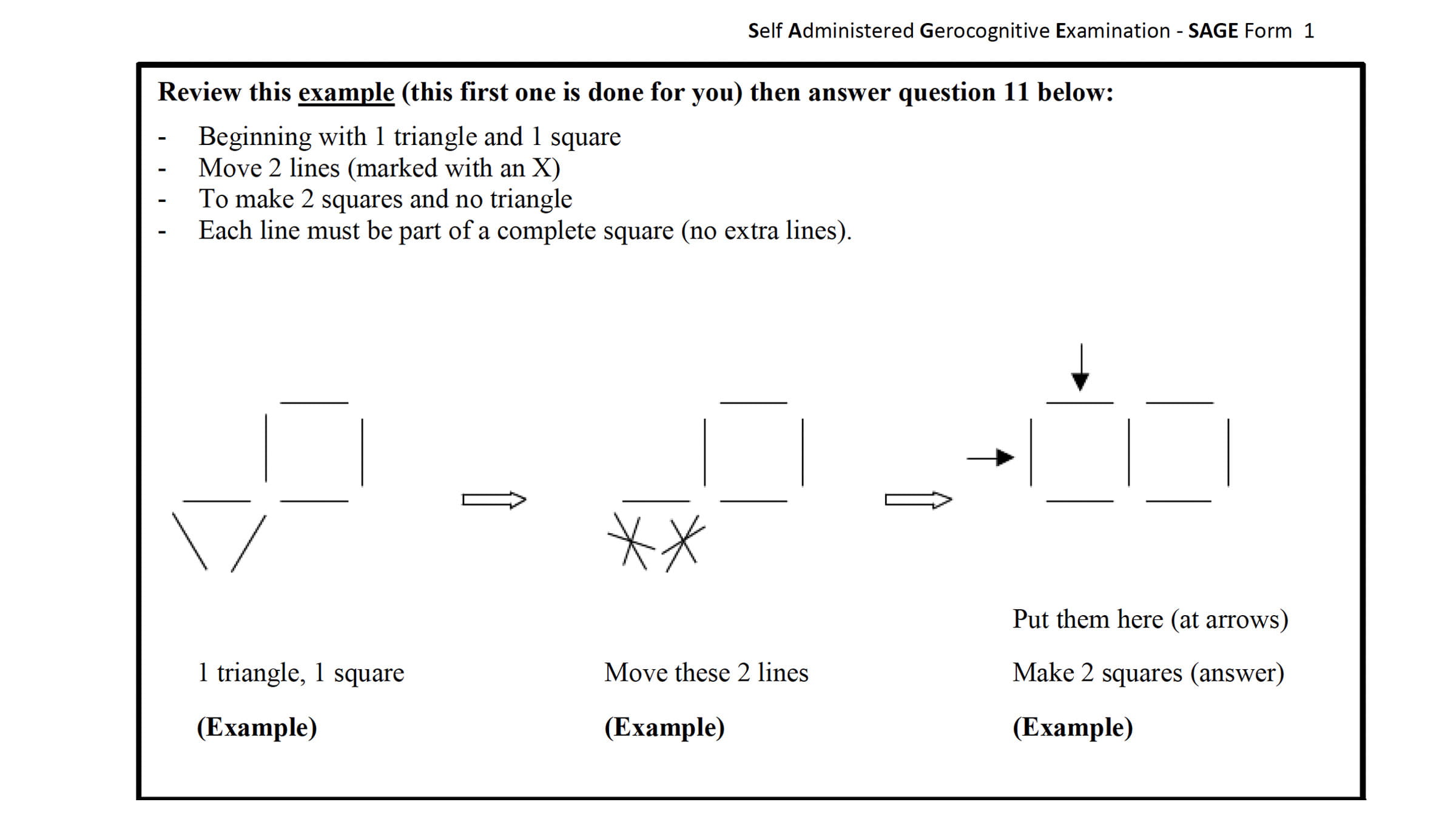 Sample question from the SAGE test