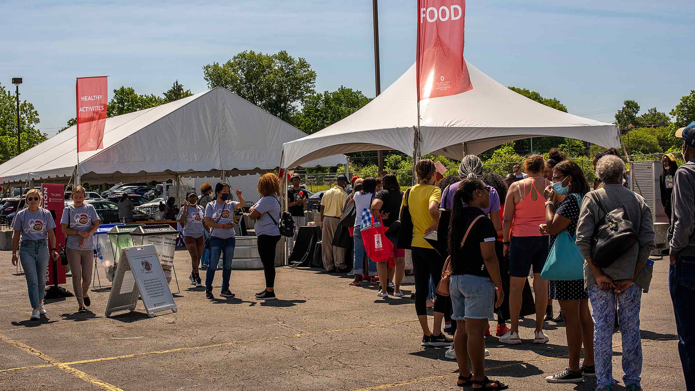 Crowd near the food tent