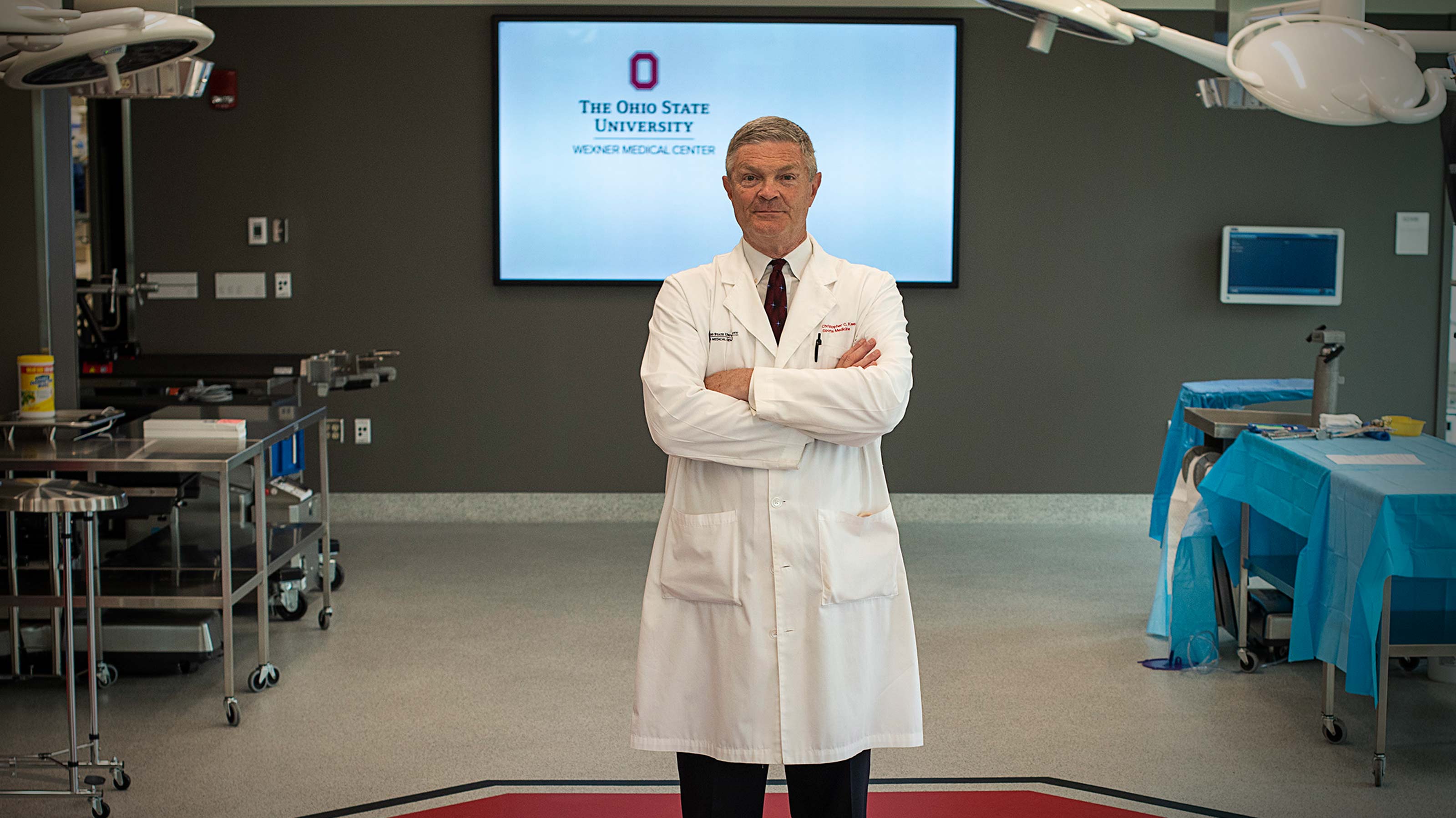 Dr. Kaeding in a surgical suite at Ohio State