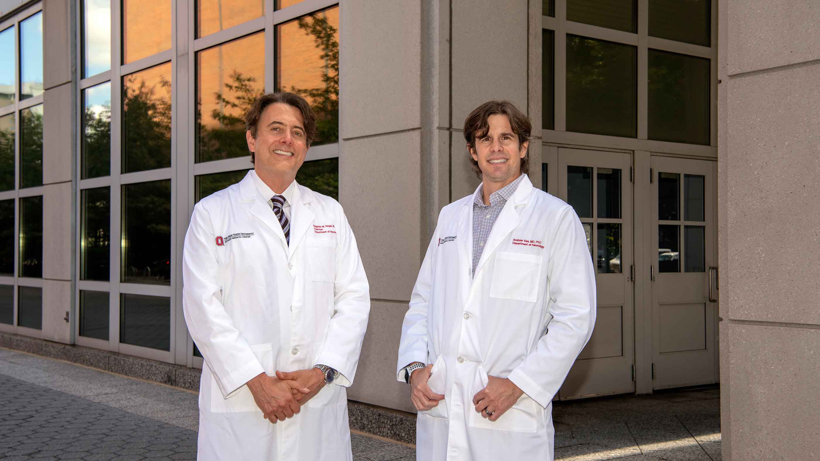 Dr. Segal and Dr. Sas outside