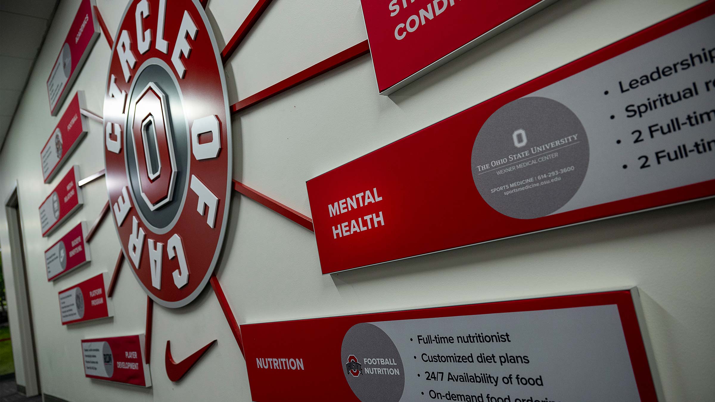 A wall with a mental health sign