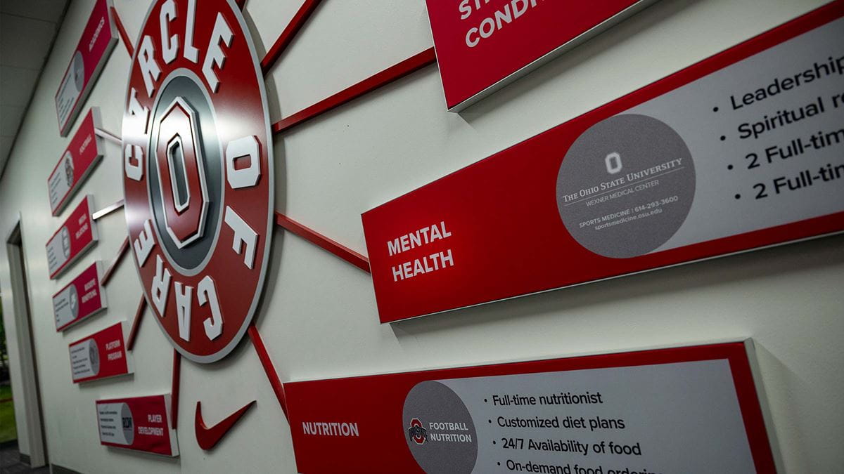A wall with a mental health sign