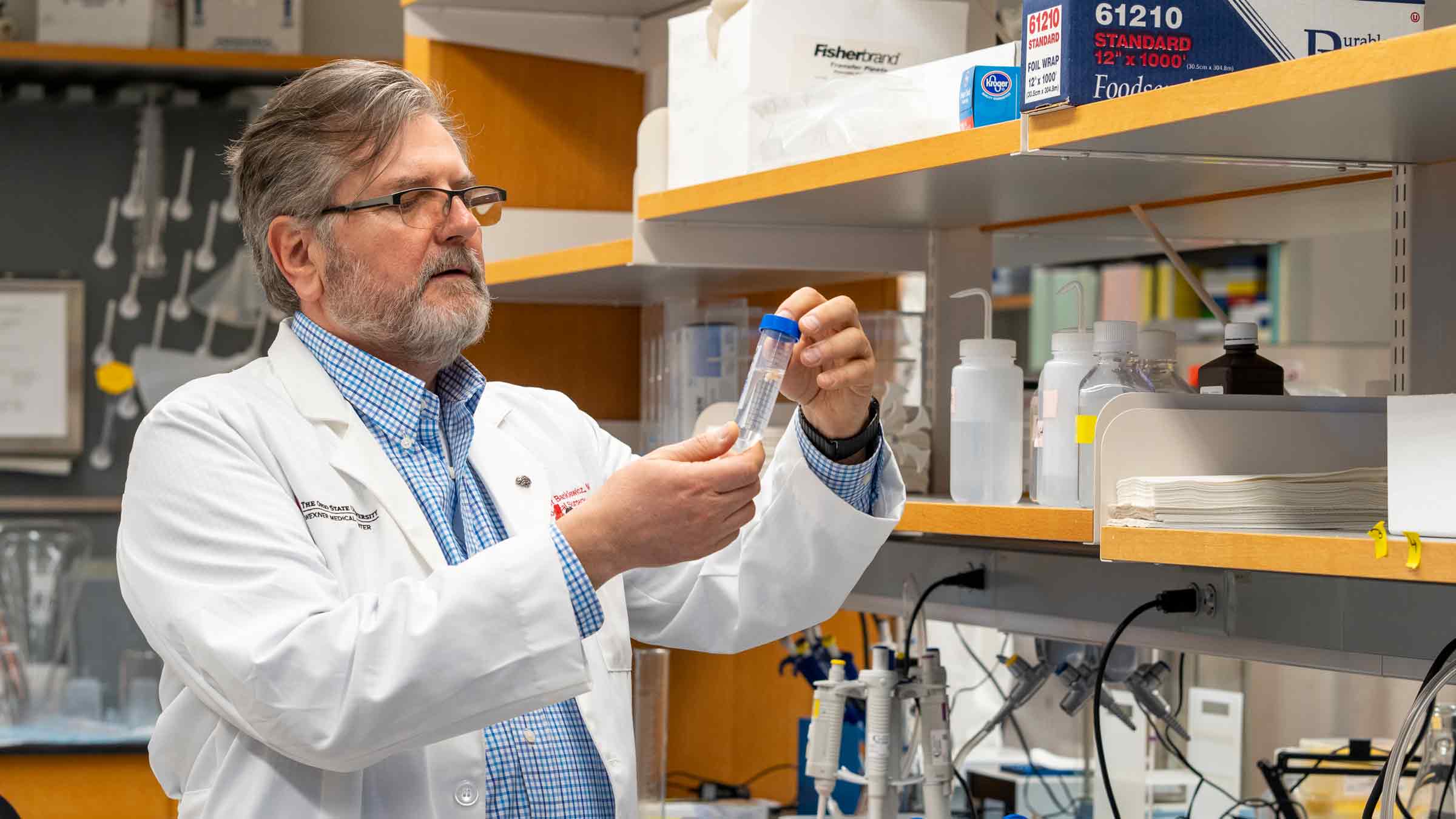 Dr. Bankiewicz in lab