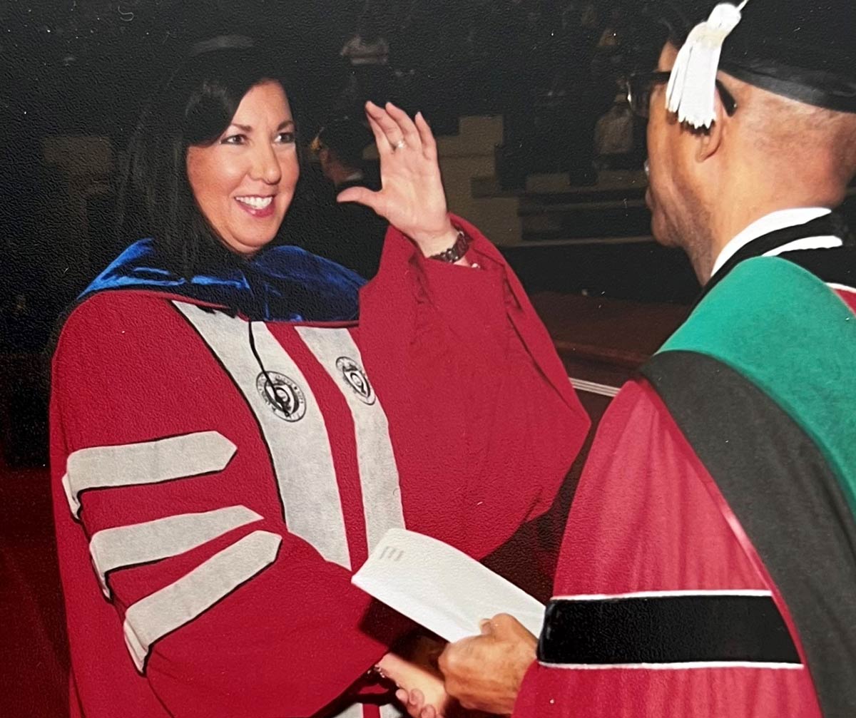 Hoying earning her doctoral degree in nursing