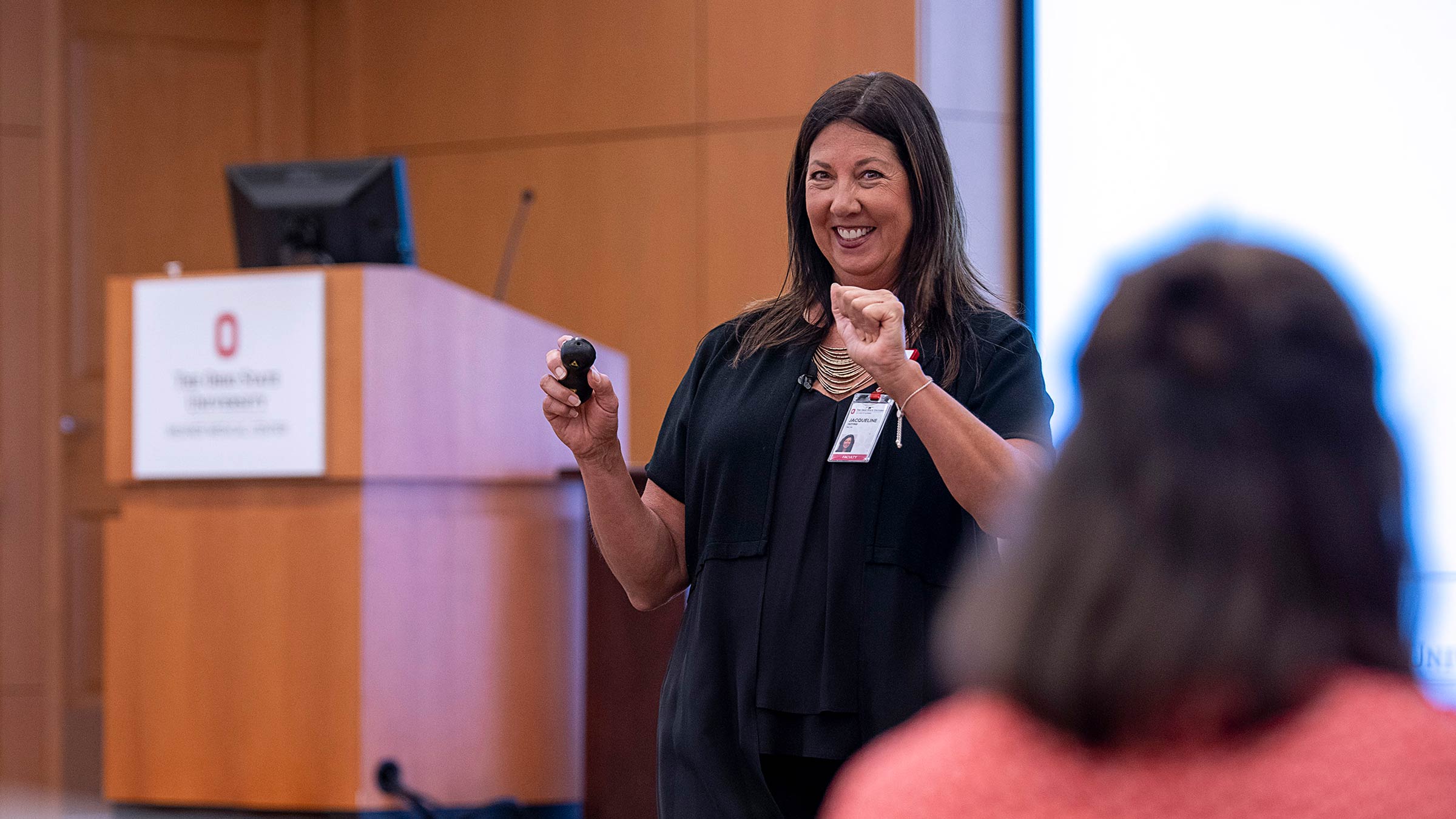 Jackie Hoying, PhD, RN, giving an online training workshop for MINDSTRONG facilitators