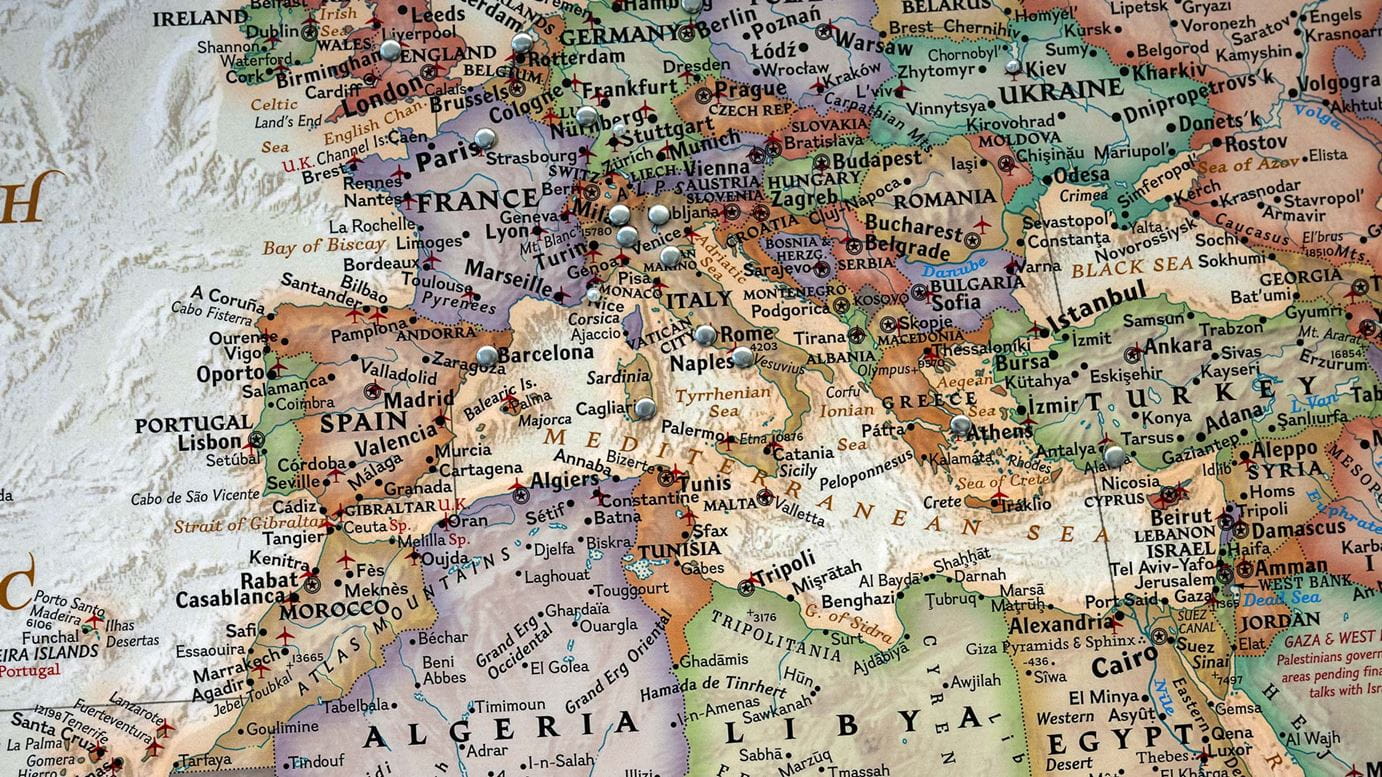 Map of Europe and Northern Africa