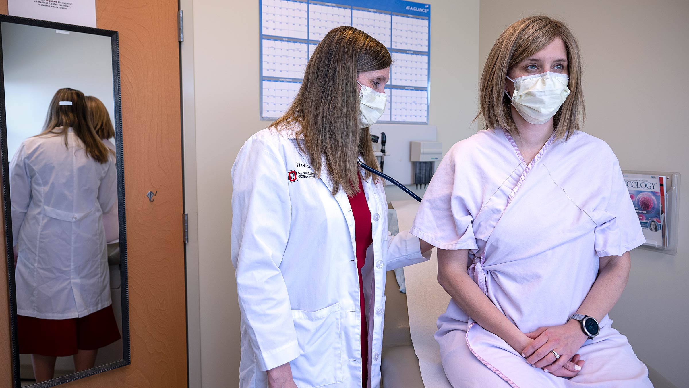 Dr. Gatti-Mays examining a patient