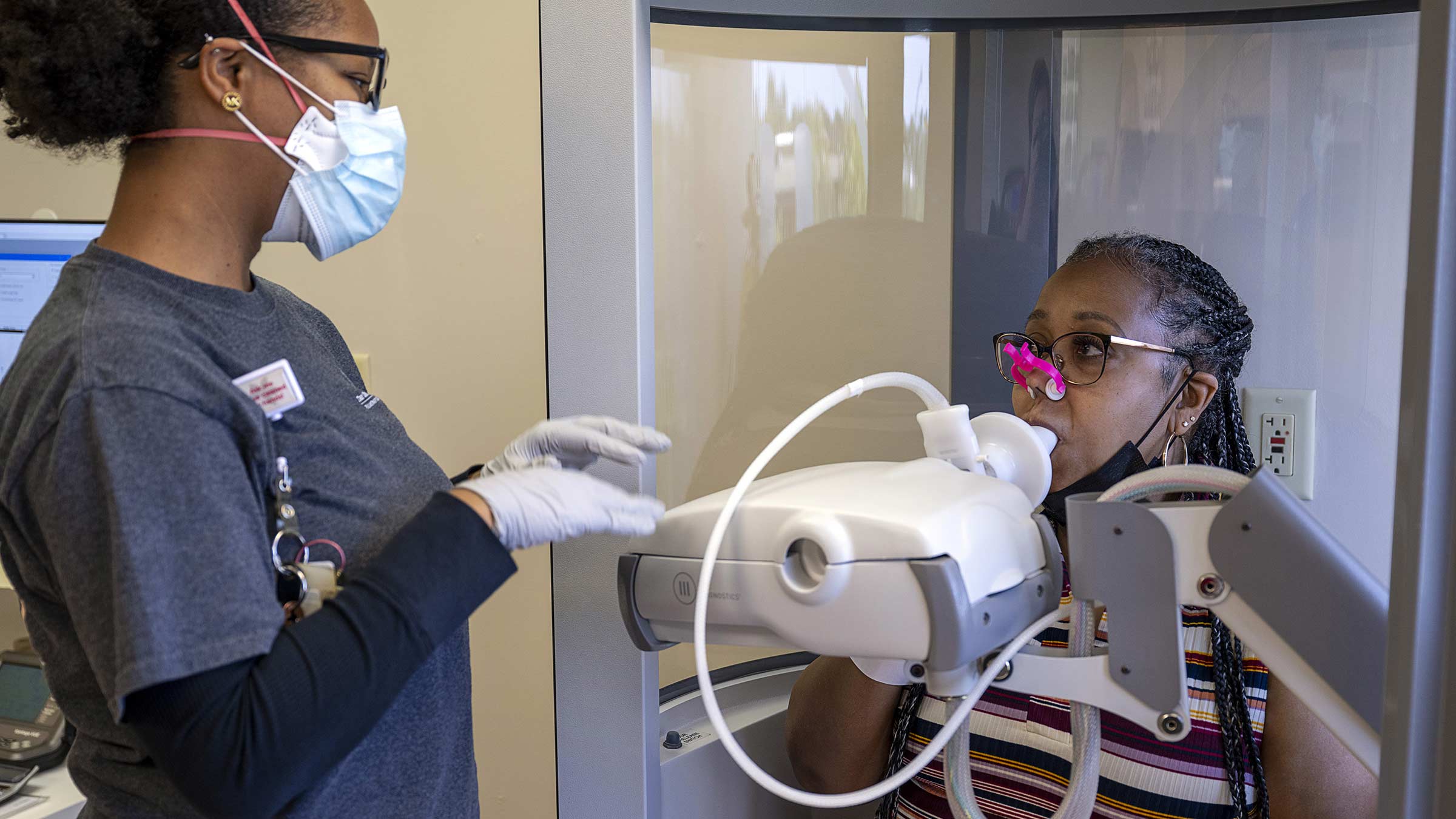 April Muldrow returns to the Ohio State Wexner Medical Center for periodic lung function tests to assess how well her lungs are working.