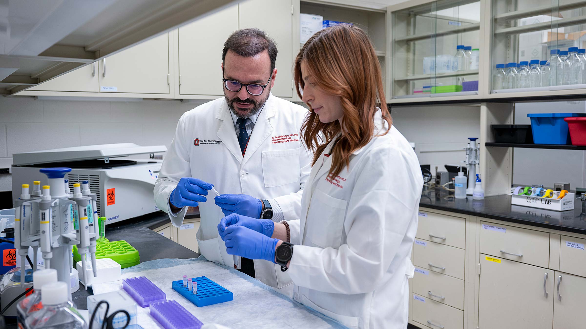 Dr. Papachristou in his lab