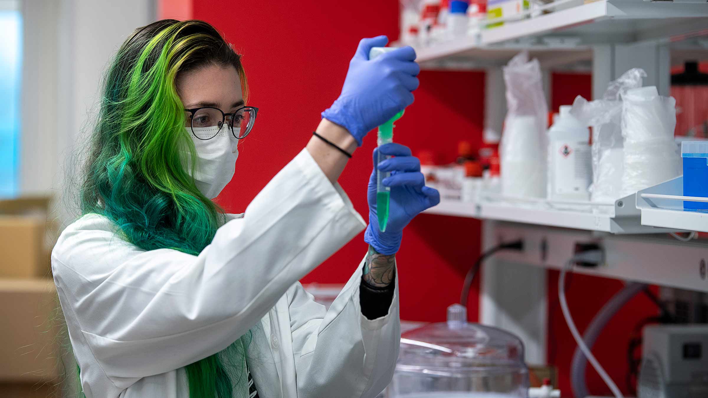 Researcher working in a lab