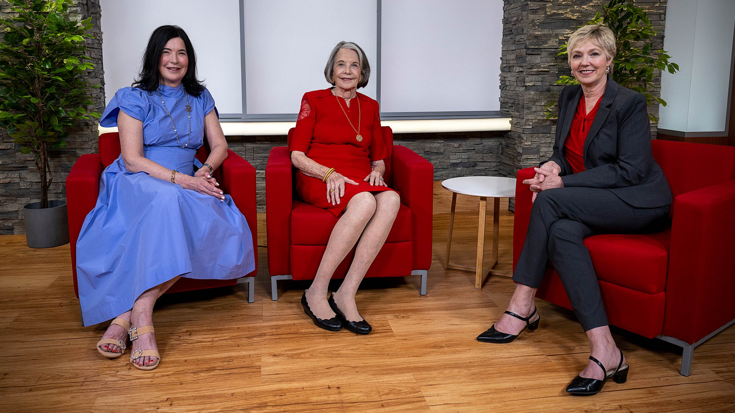 Sarah and Sally doing an interview with Gail Hogan