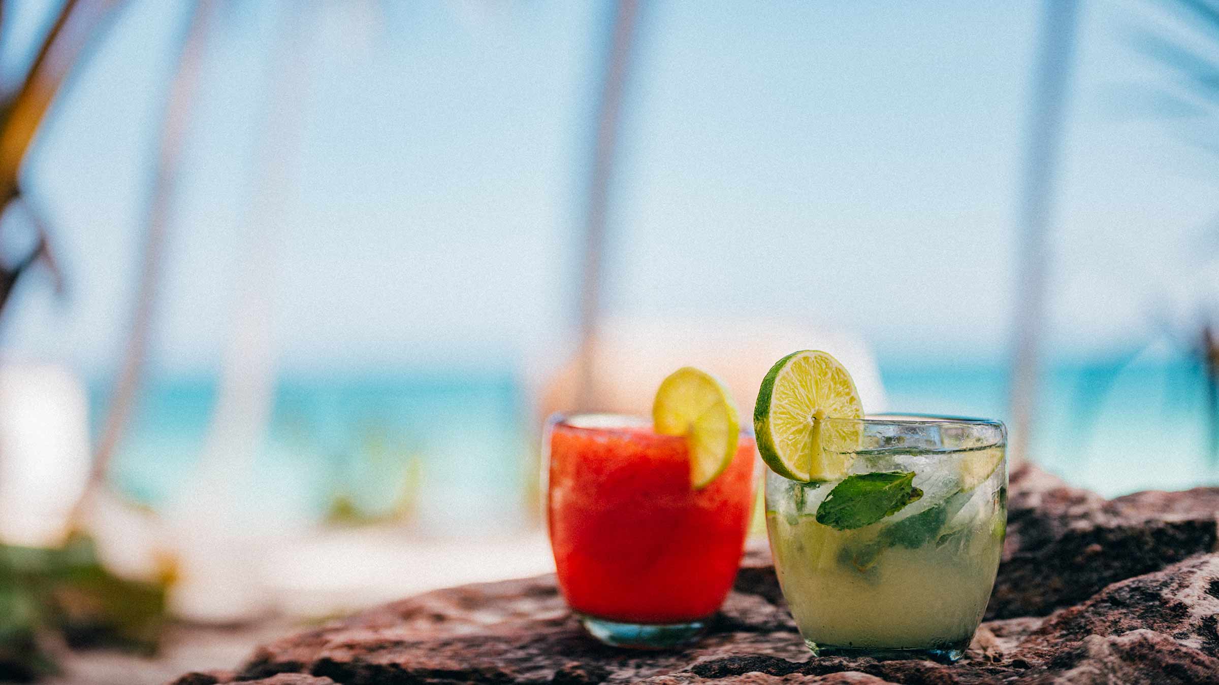 Summer cocktails at the beach