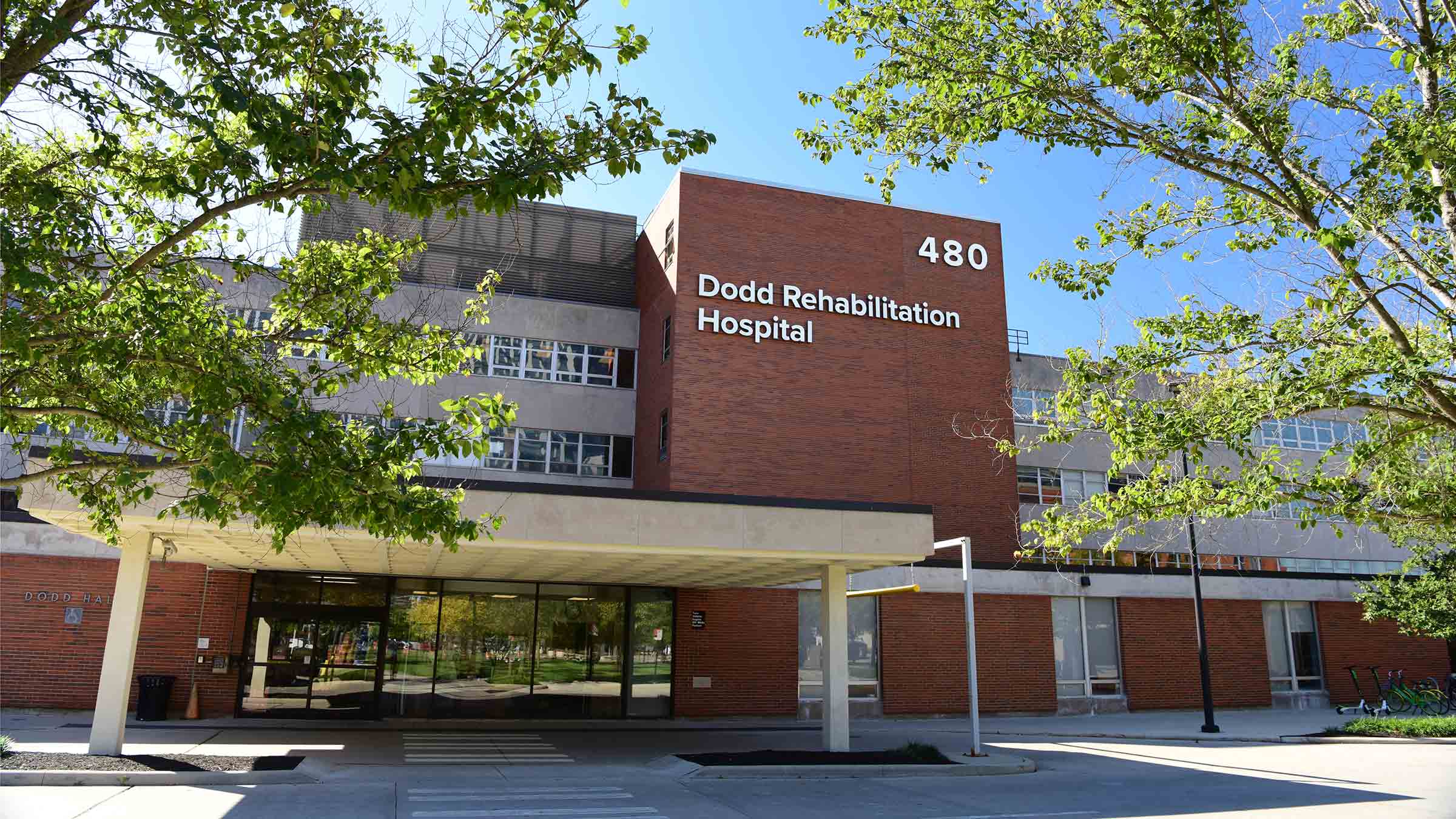 Exterior of the Dodd Rehabilitation building as it is now