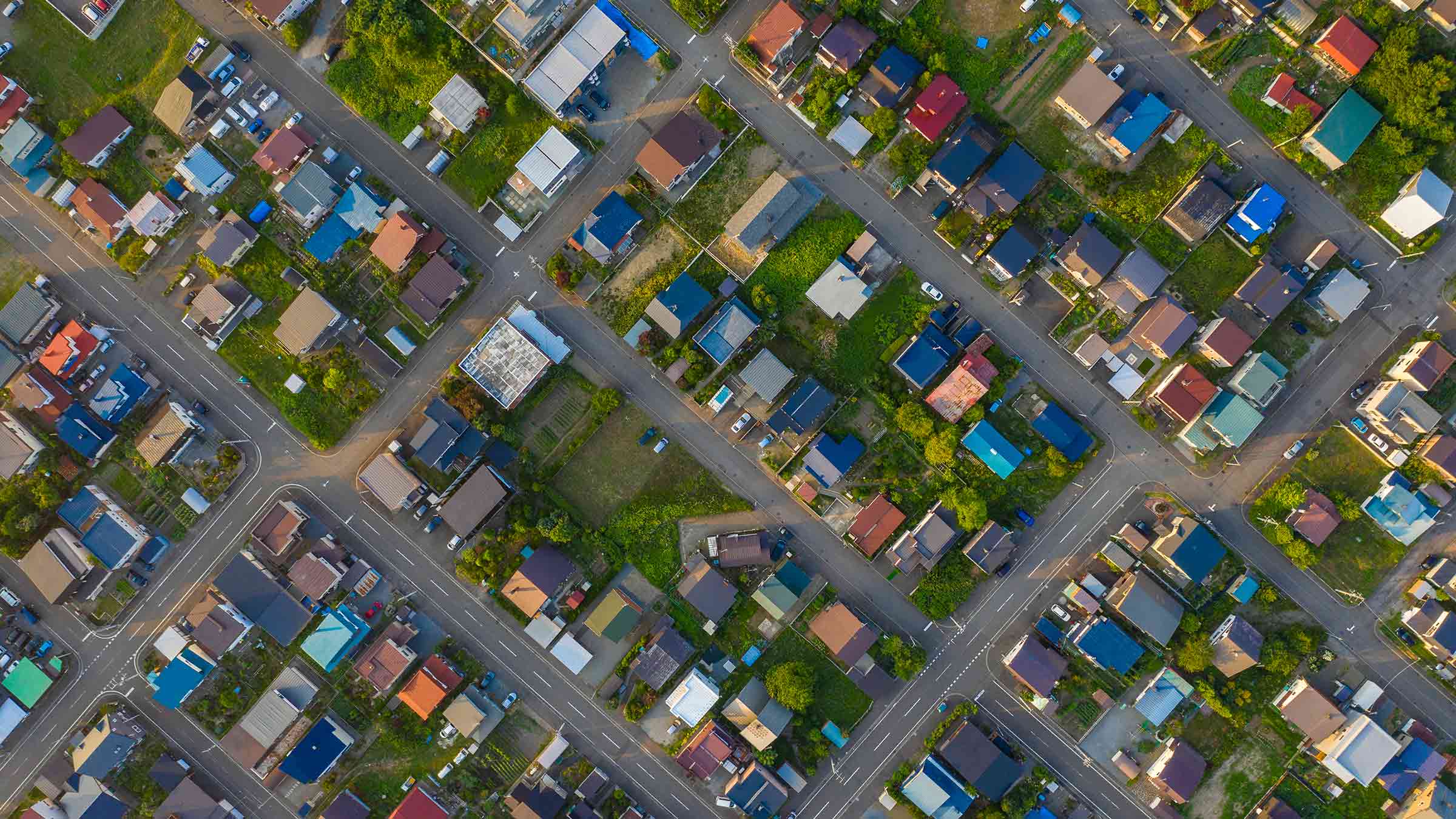 Residential district aerial view