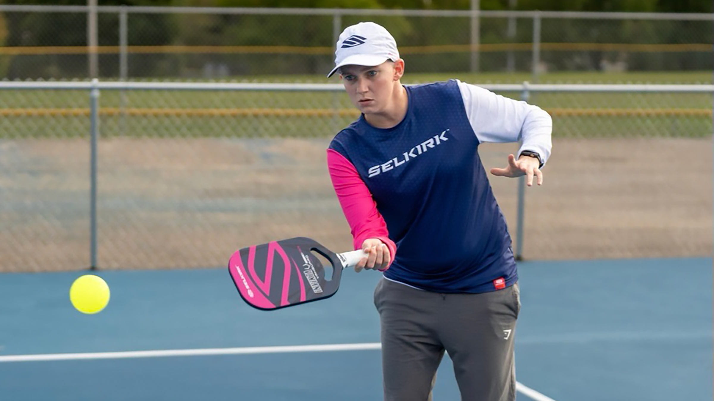 A patient playing pickleball
