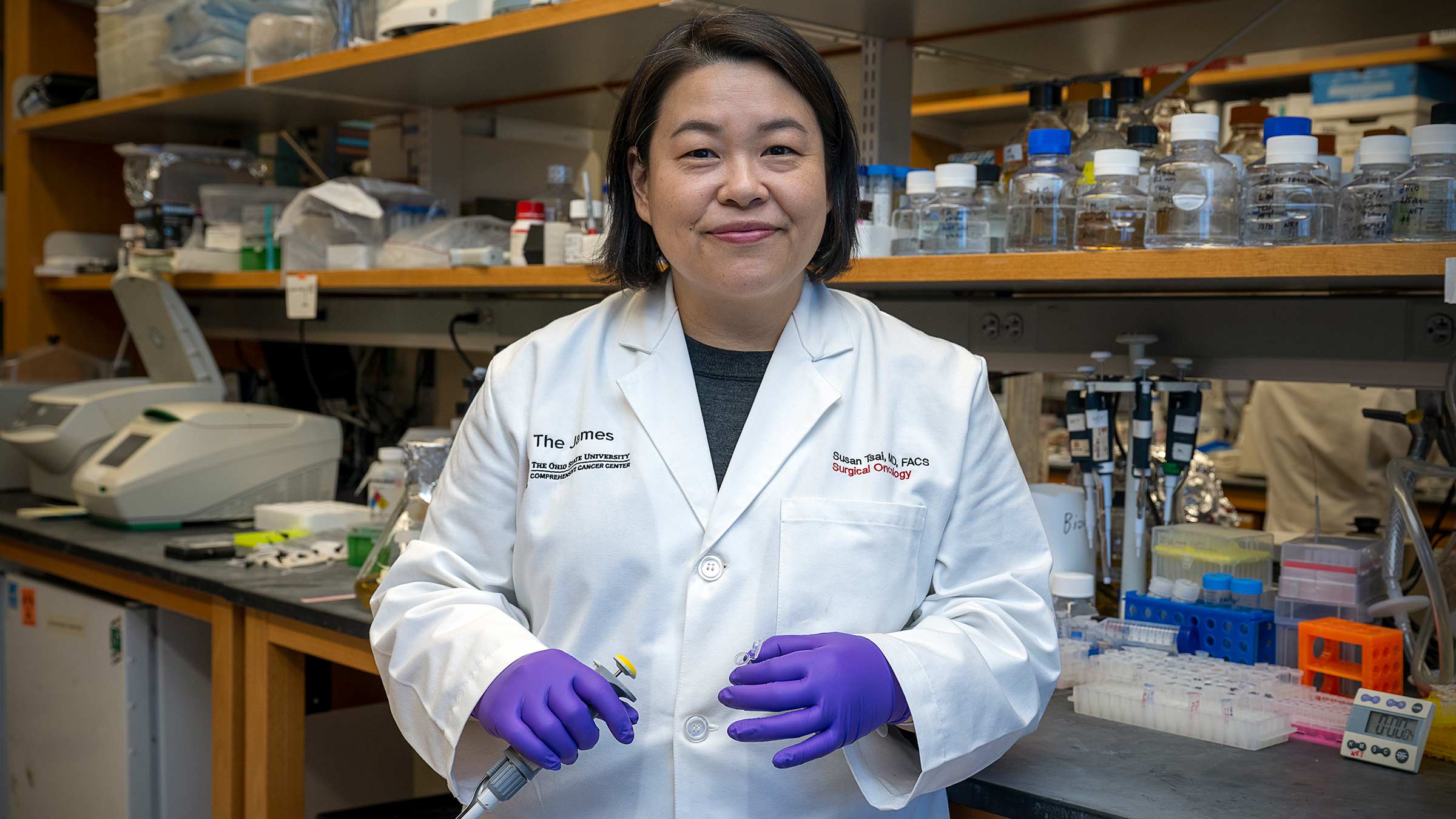 Dr. Tsai in the lab