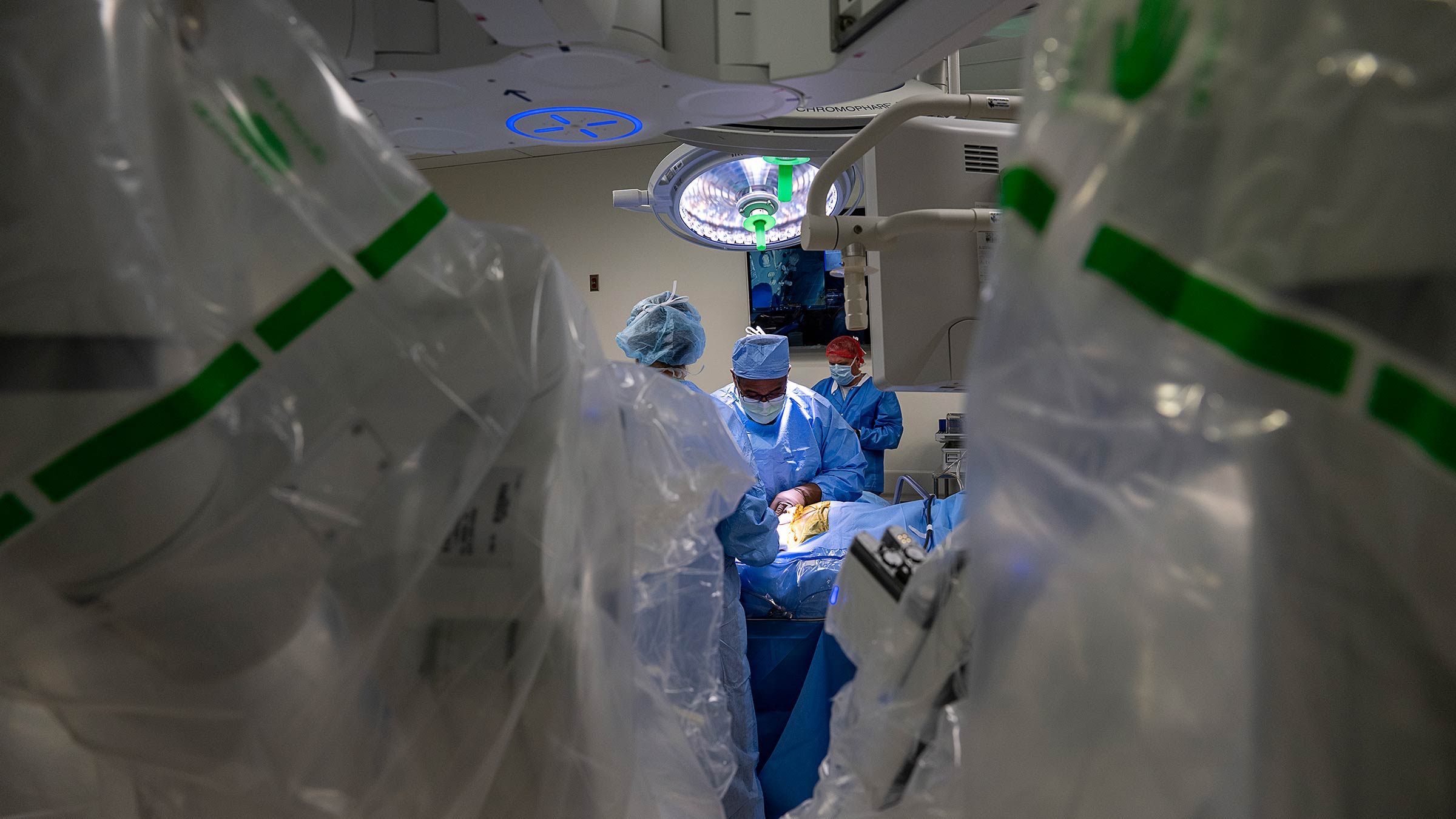 Dr. Robert Merritt prepares a patient for surgery