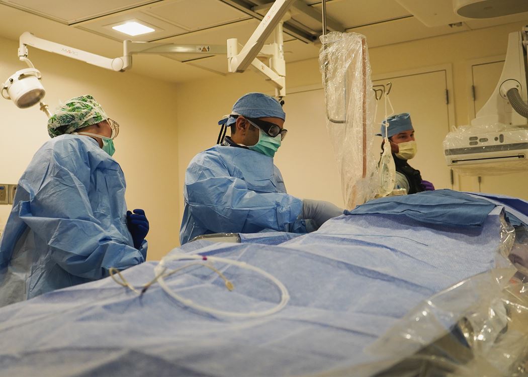 Mina Makary, MD, performs uterine fibroid embolization surgery