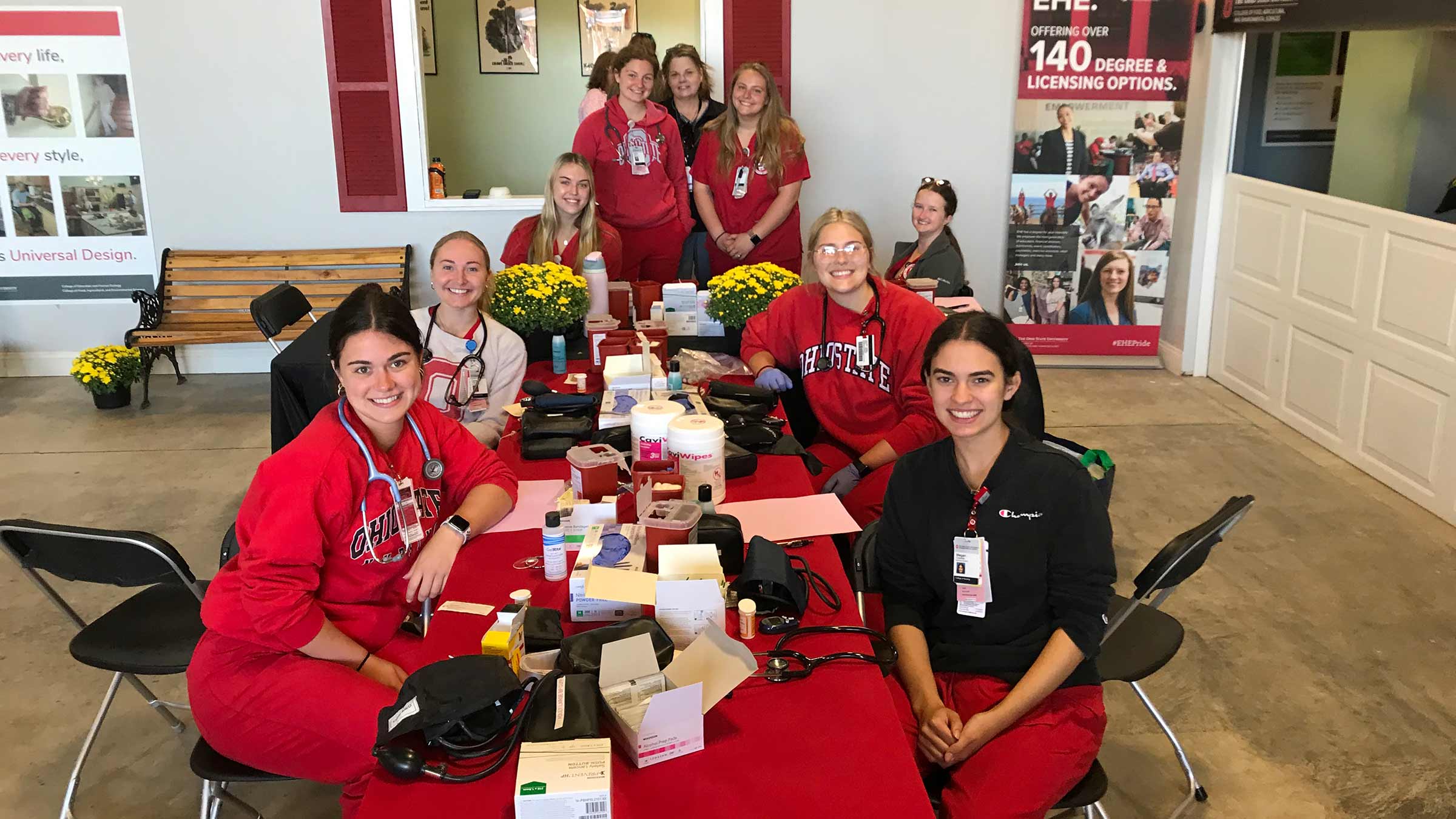 Ohio State College of Nursing students providing health screenings