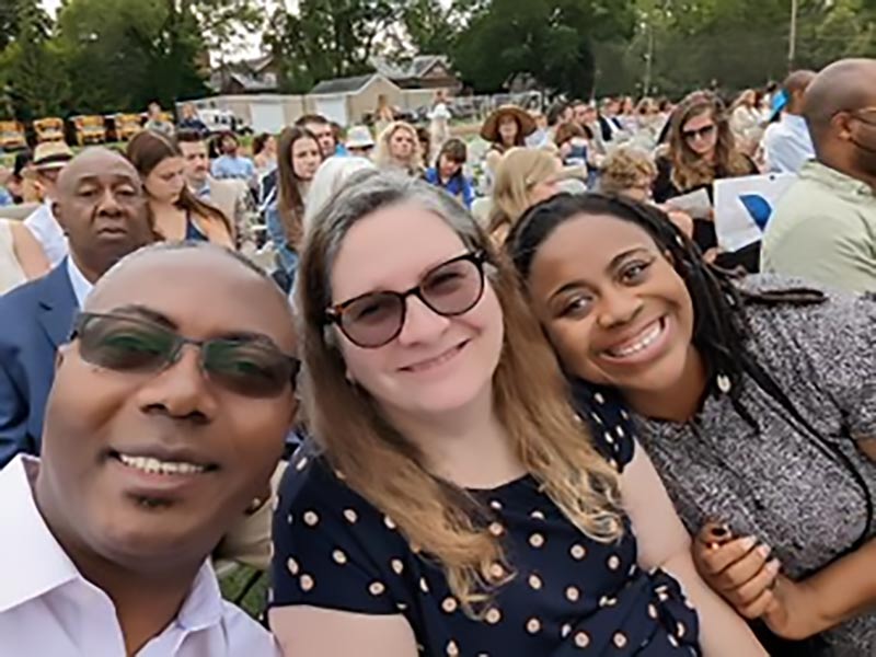 Dr. Doubeni with his wife and daughter