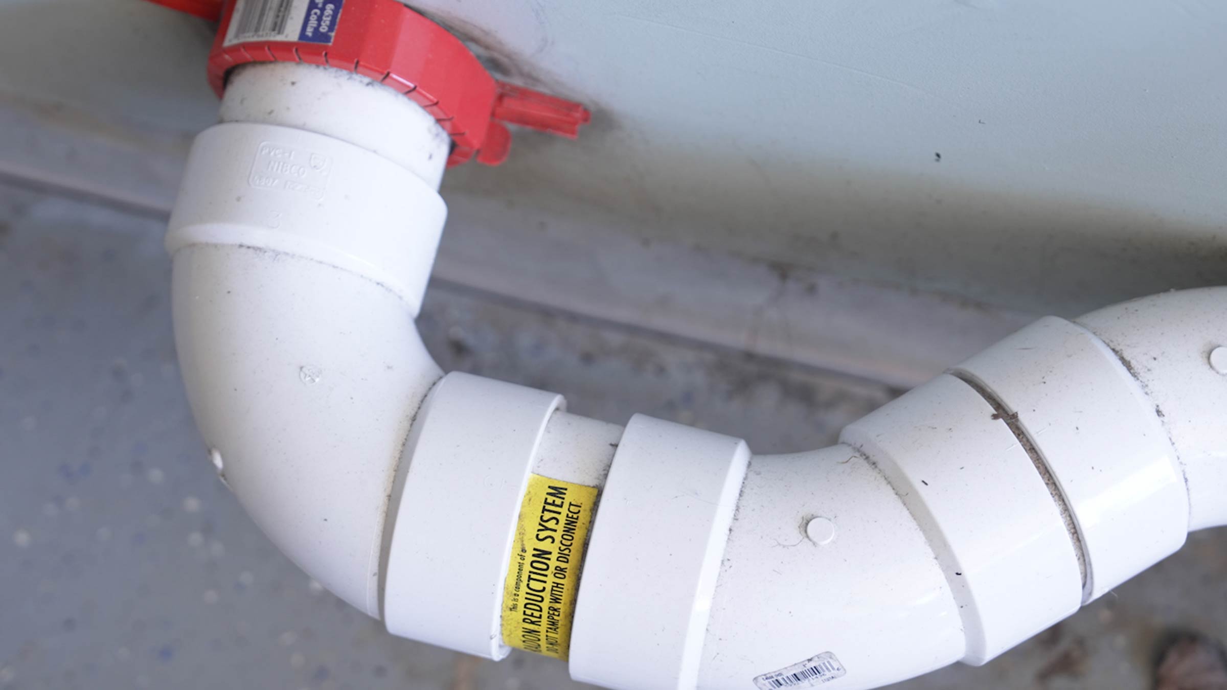 PVC plumbing for a radon remediation system