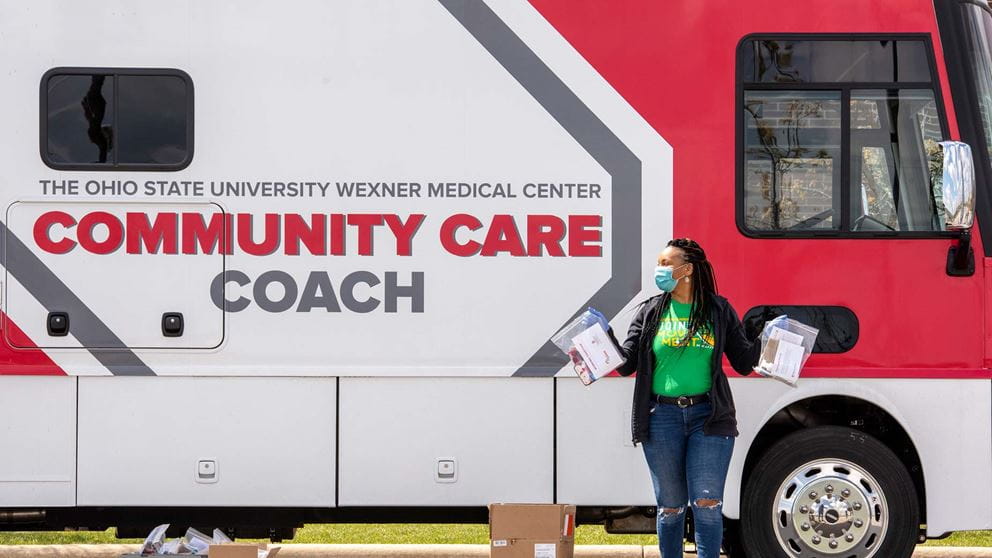Community care kits for community members at Healthy community day