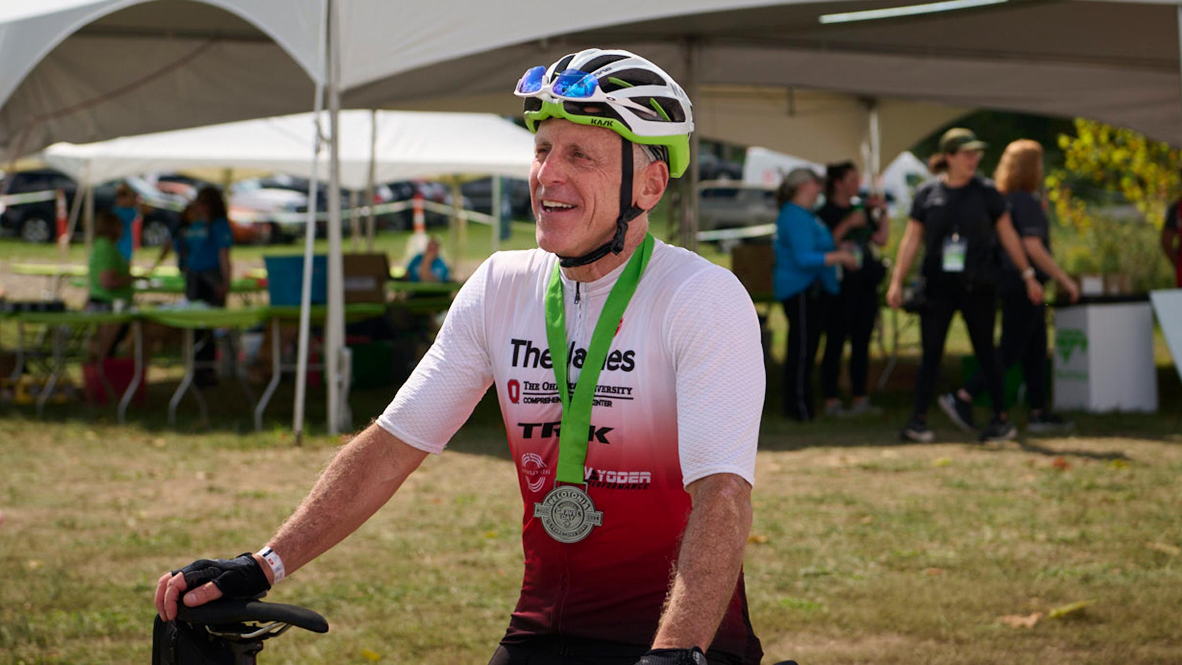 David Cohn on his bike during the Pelotonia event