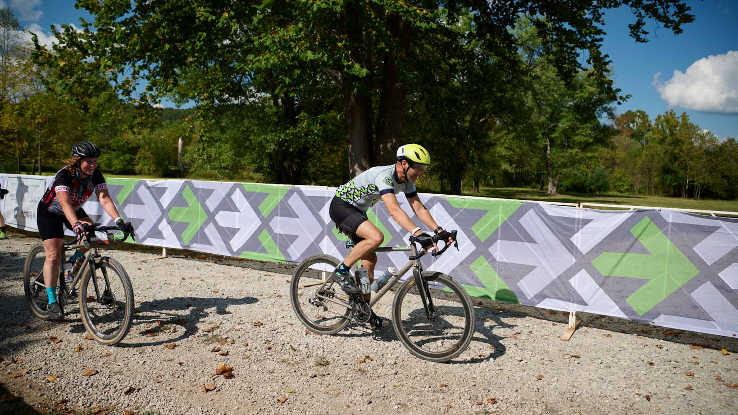 Pelotonia Gravel Day participants riding along the path