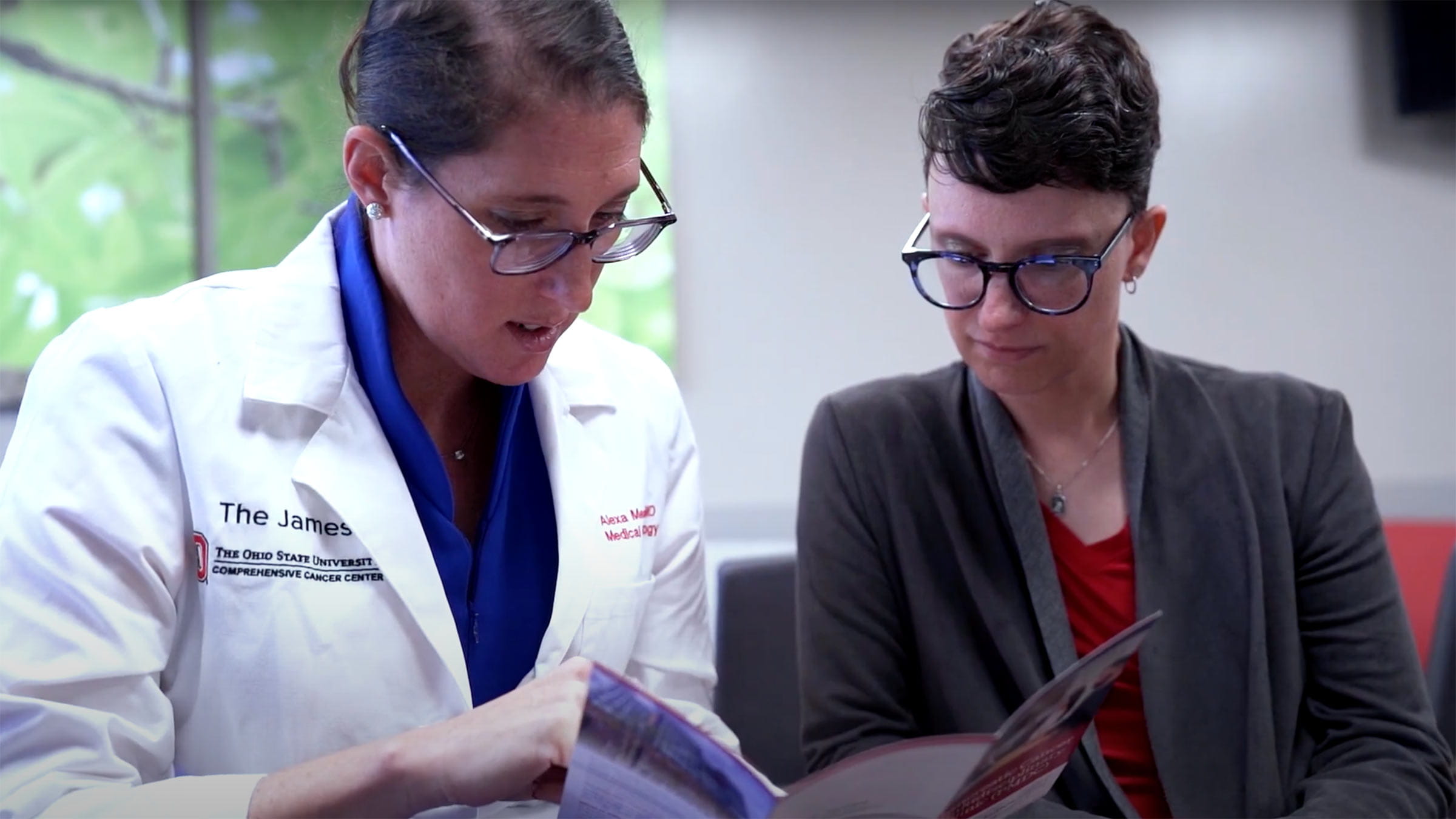 Dr. Meara talking to a patient