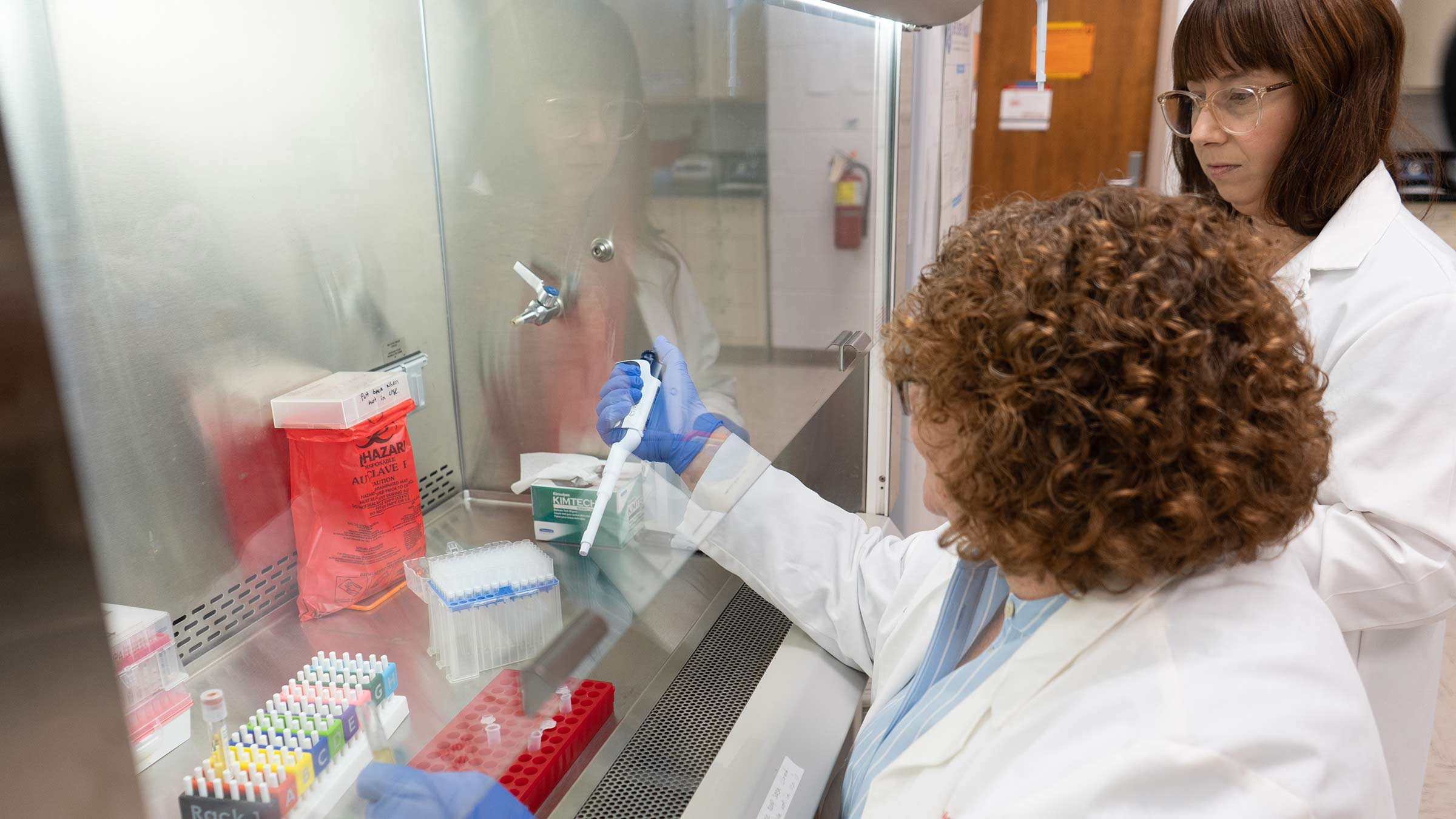 Two scientists working in a lab