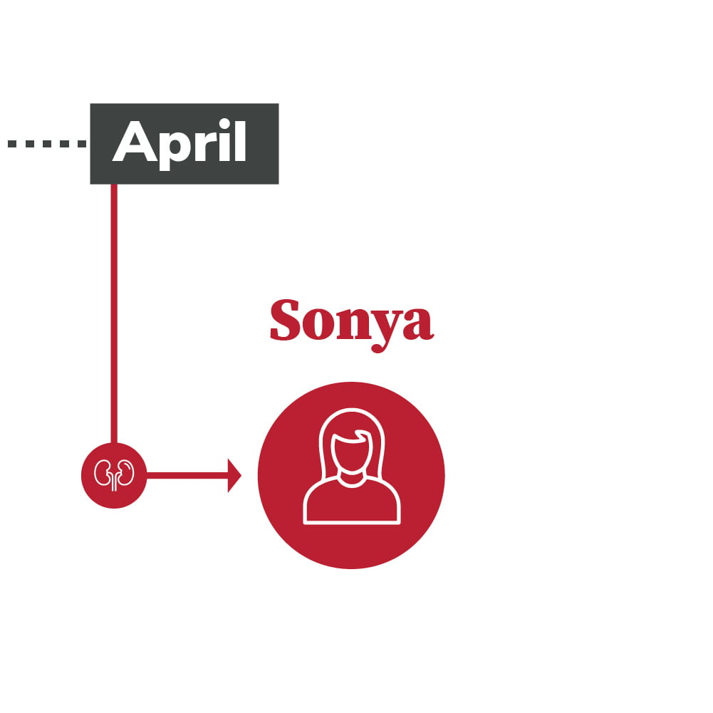 April donated to Sonya