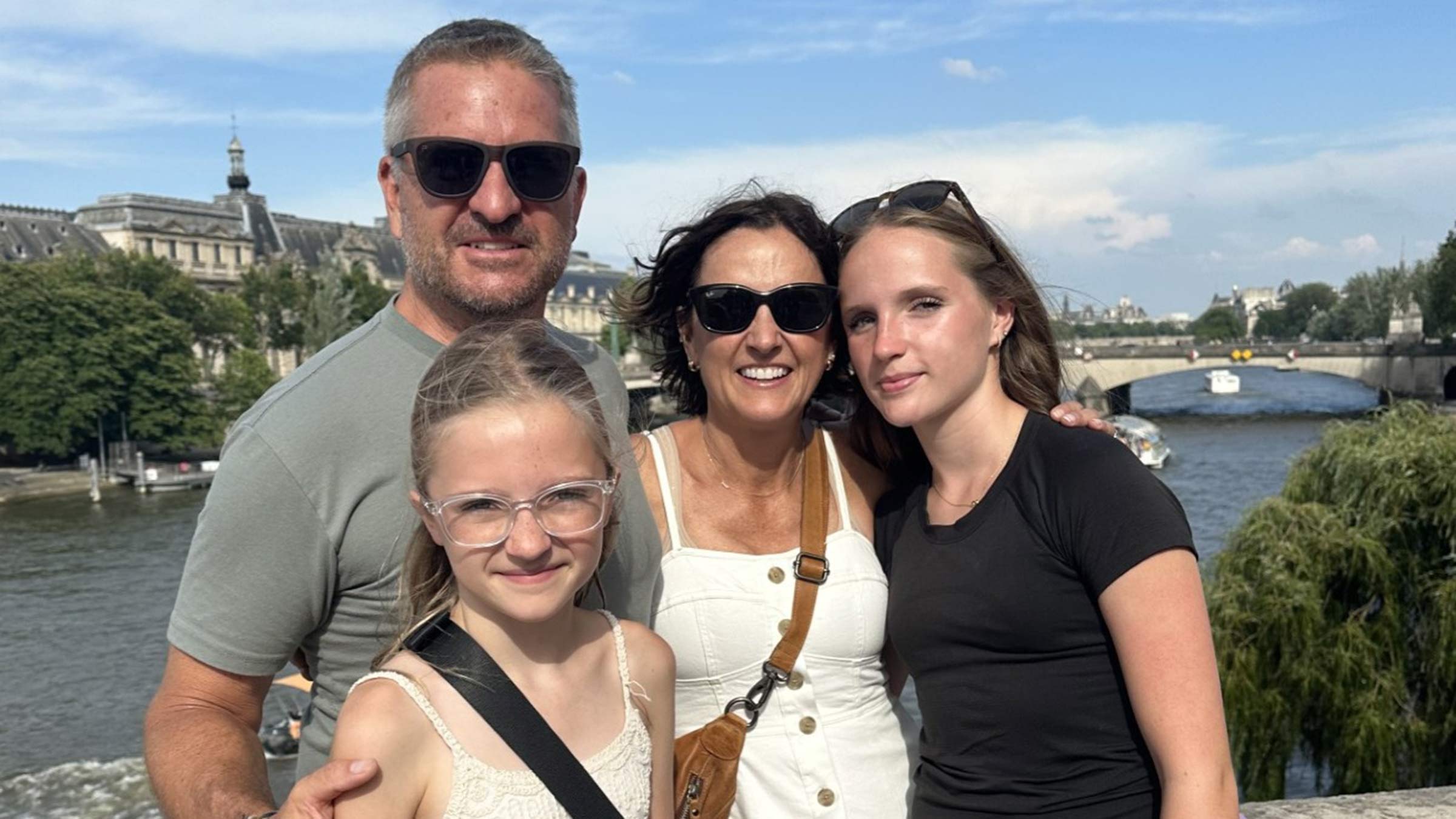 Brian Bognar with his wife and two daughters
