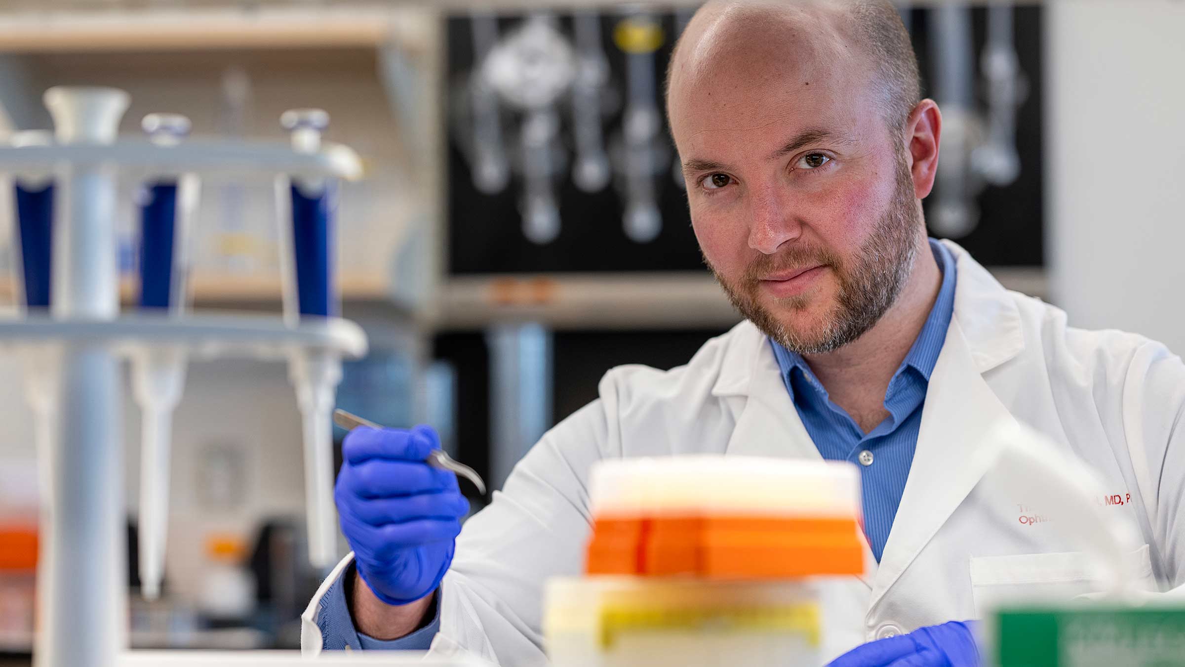 Dr. Thomas Mendel doing in a research facility