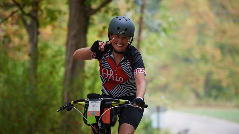 Kate Bartalon riding her bike
