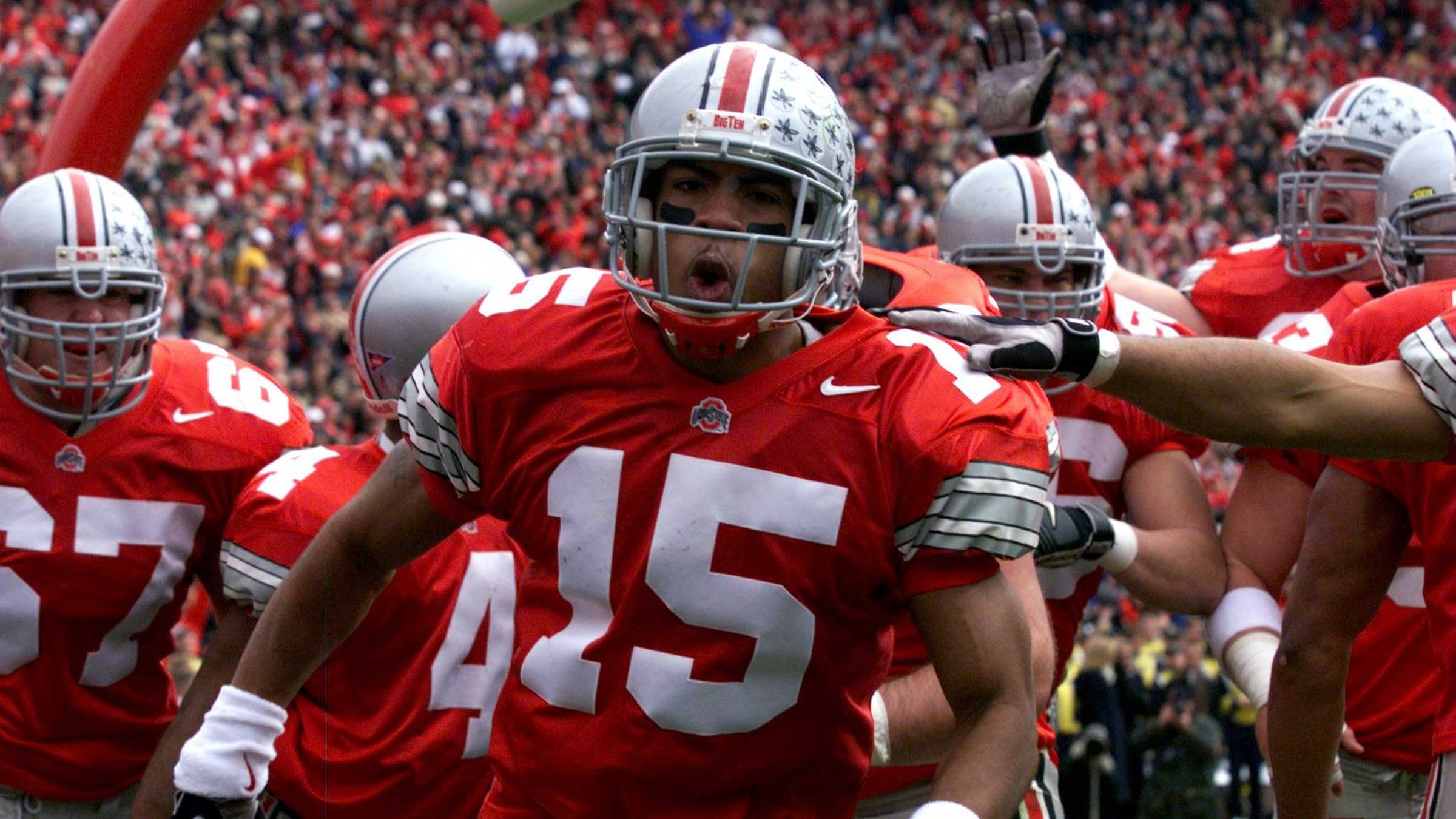 Dee Miller celebrating the Ohio State football win as the part of the team