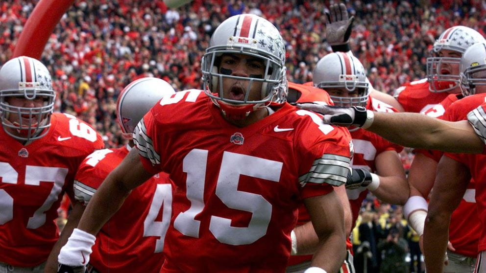 Dee Miller celebrating the Ohio State football win as the part of the team