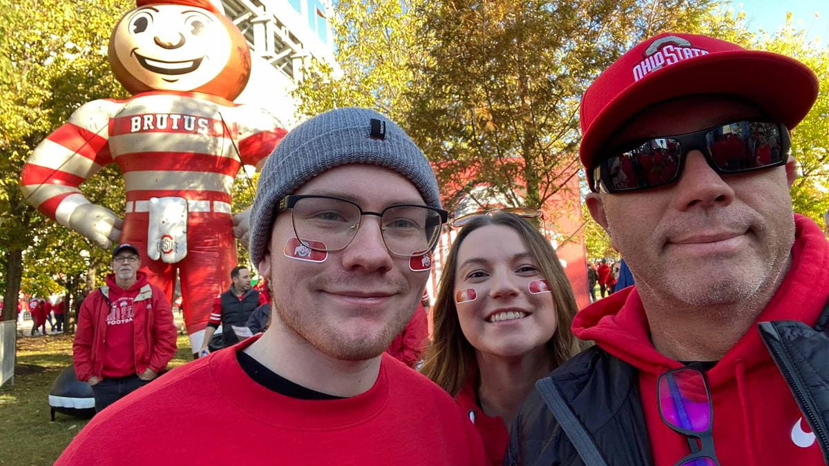 Carmen Zone with his kids at the Ohio State game