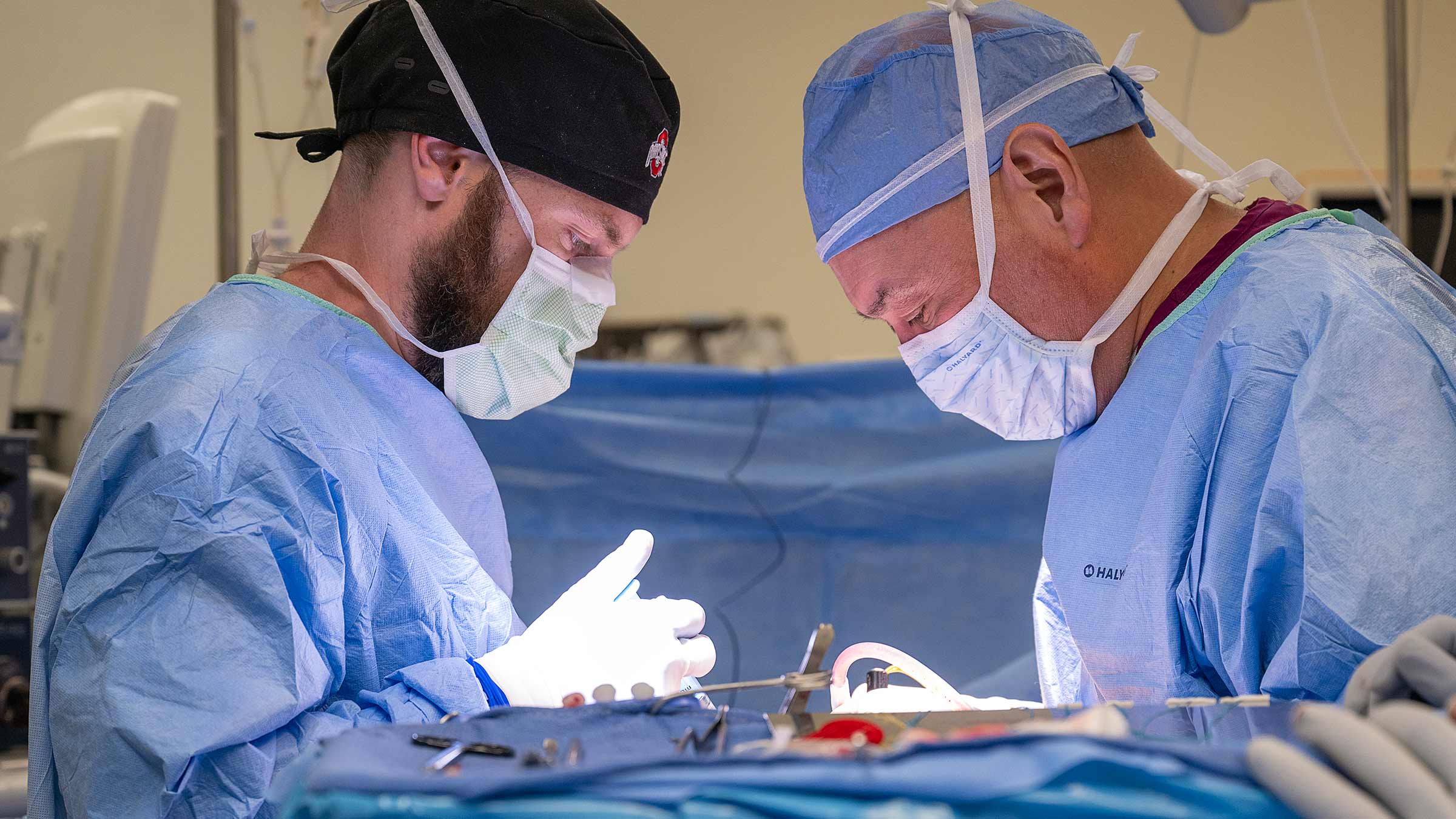 Dr. Lonser and his colleague performing a surgery