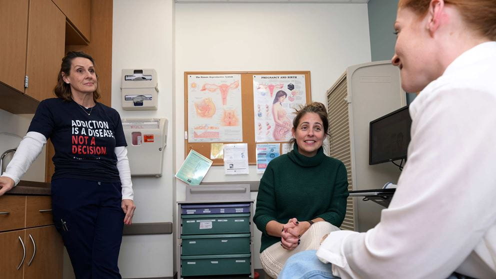 Chloe Lengle with Dr. Rood and STEPP nurse at the STEPP clinic
