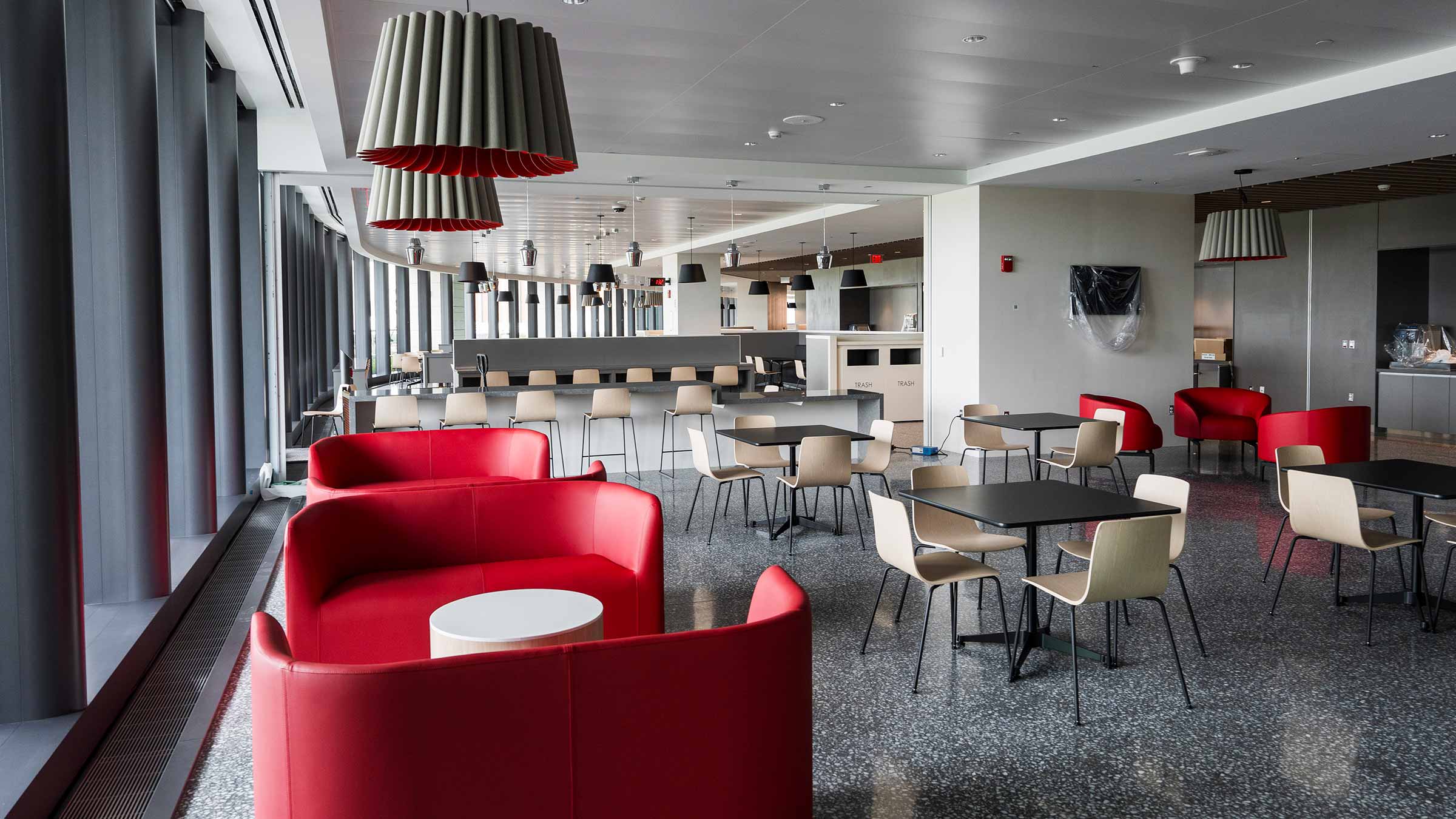 The café seating area