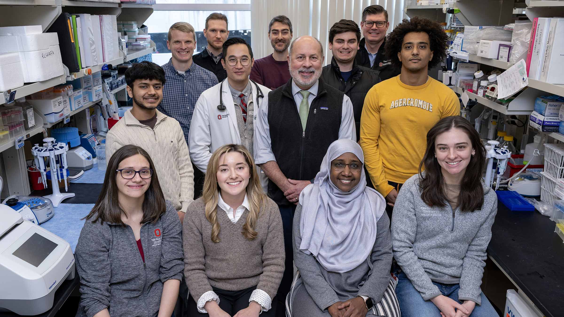 Viral oncologist, Robert Baiocchi, with his team in the Lymphoma laboratory